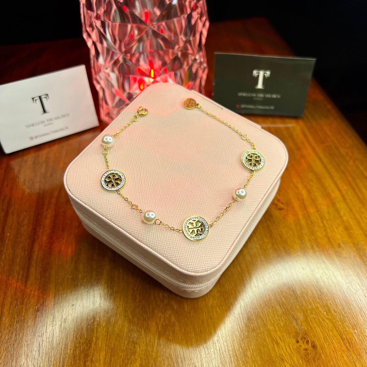 Premium Quality Stainless Steel 18k Tory Pearl Luxury Bracelet