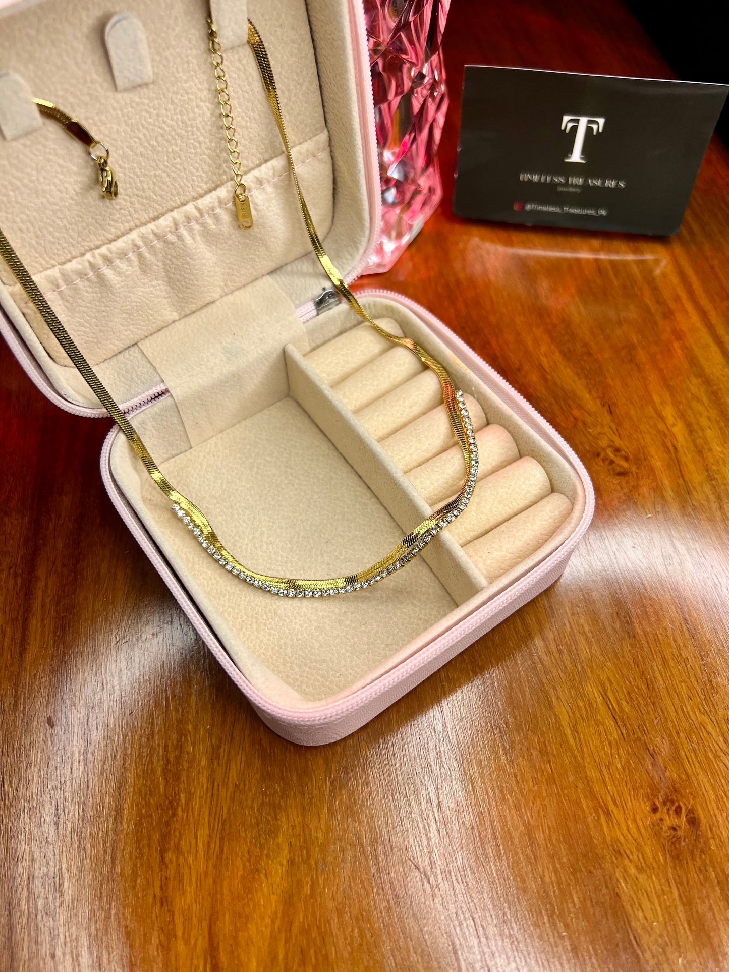 Premium Quality Stainless Steel 18k Zircon Luxury Necklace