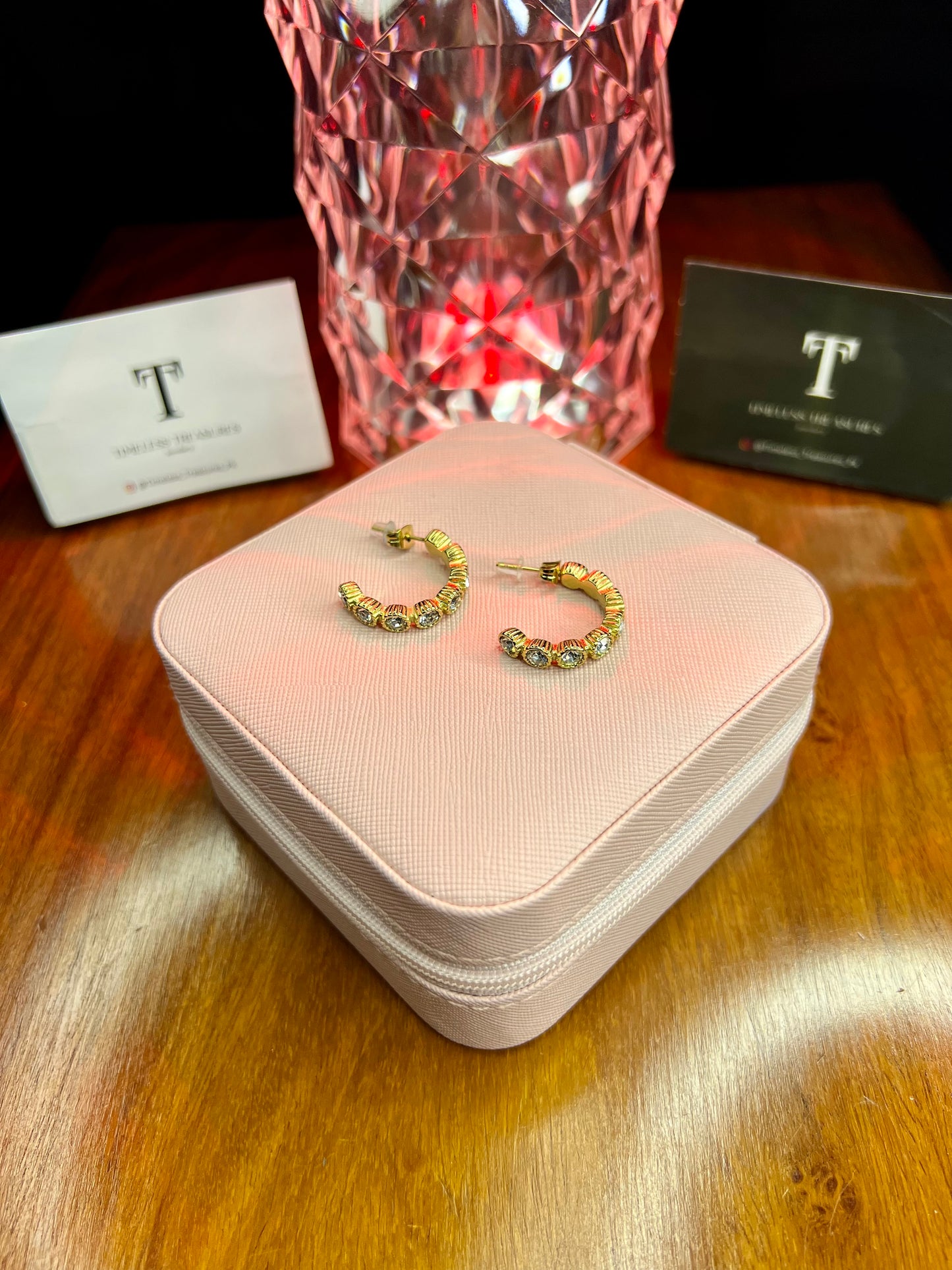 Premium Quality Stainless Steel 18k Zircon Earrings