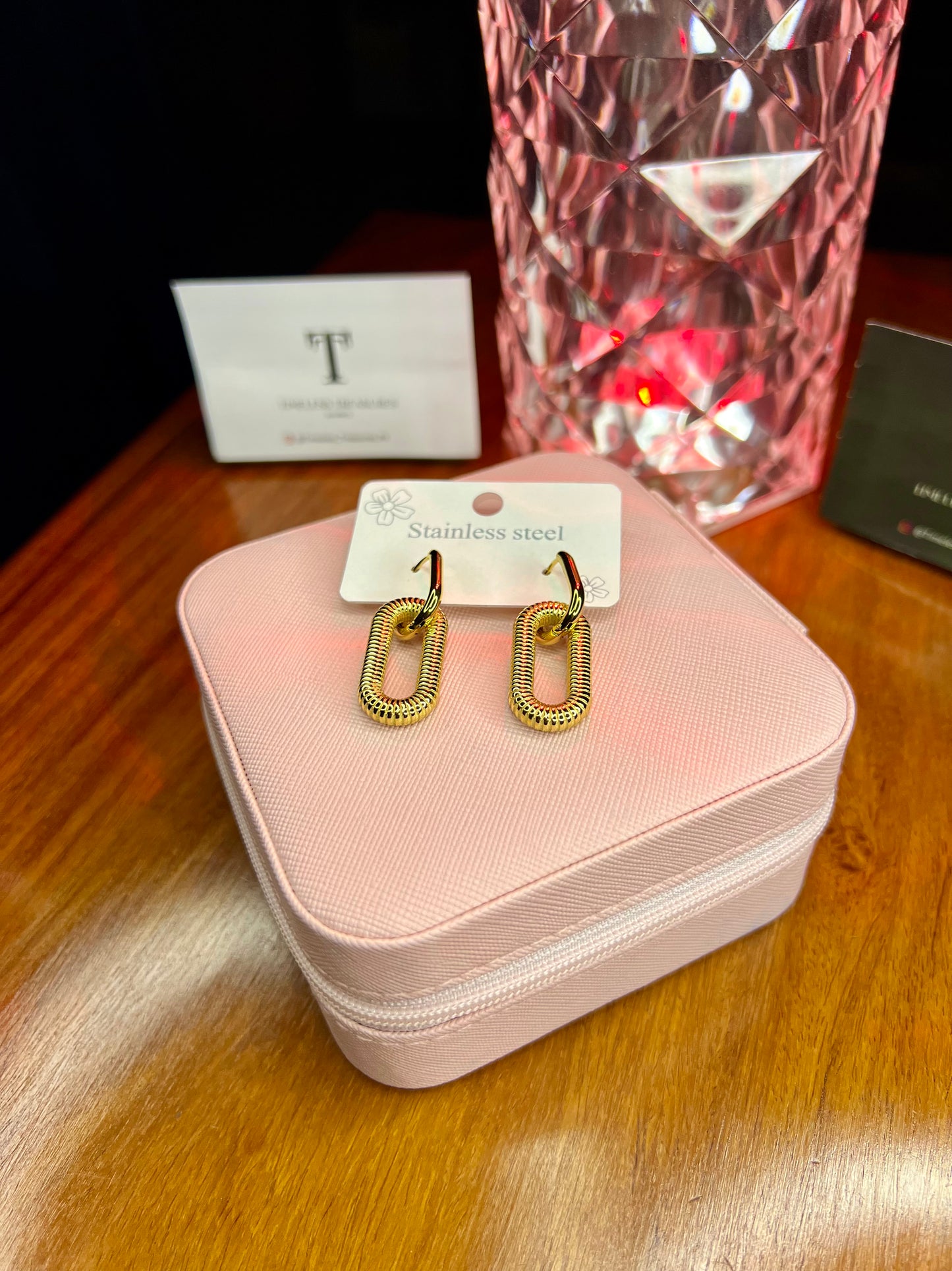 Premium Quality Stainless Steel 18k Luxury Link Earings