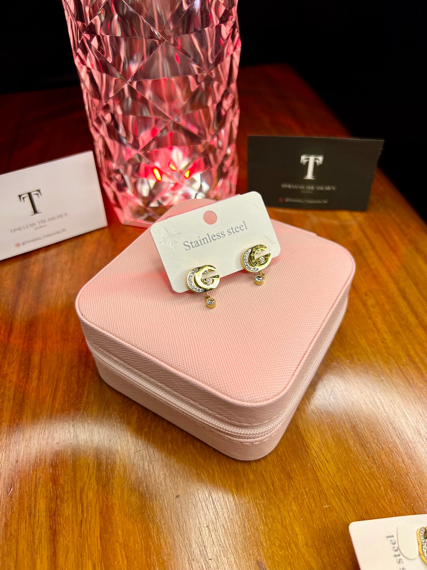 Premium Quality Stainless Steel 18k Gucci Zircon EarStuds