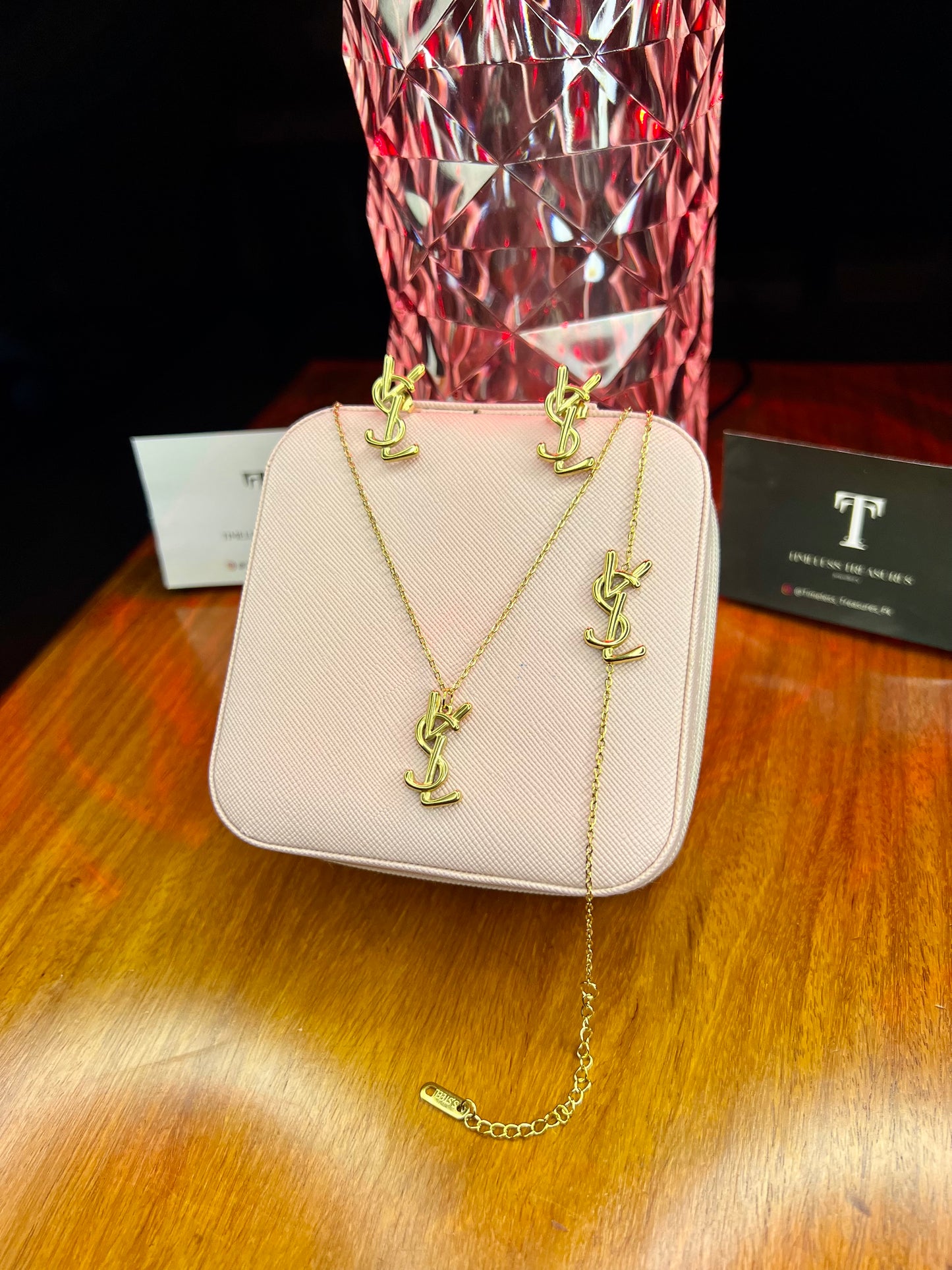 Premium Quality Stainless Steel 18k YSL 3pc Complete Set