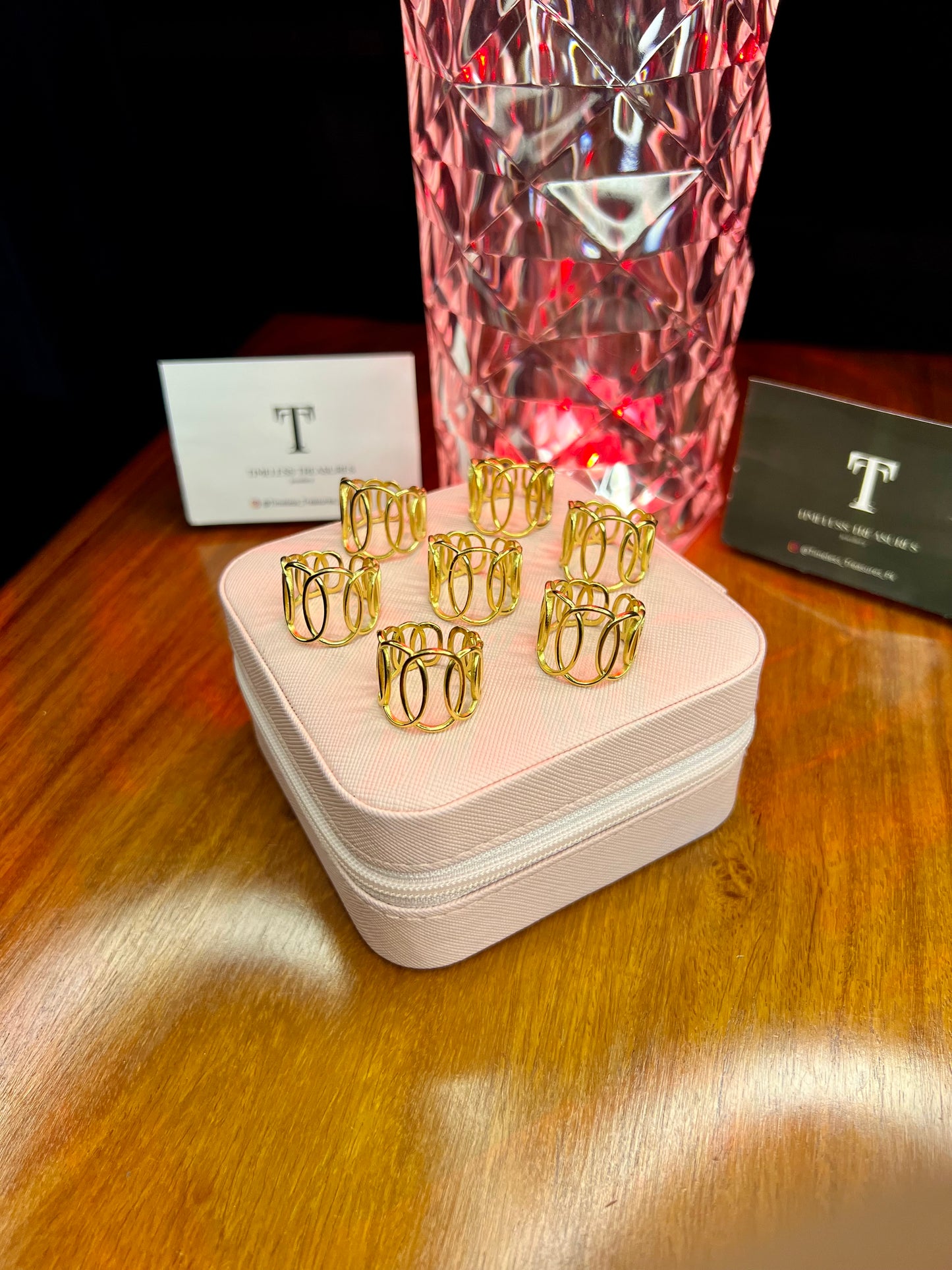 Premium Quality Stainless Steel 18k Circles Cuff Ring