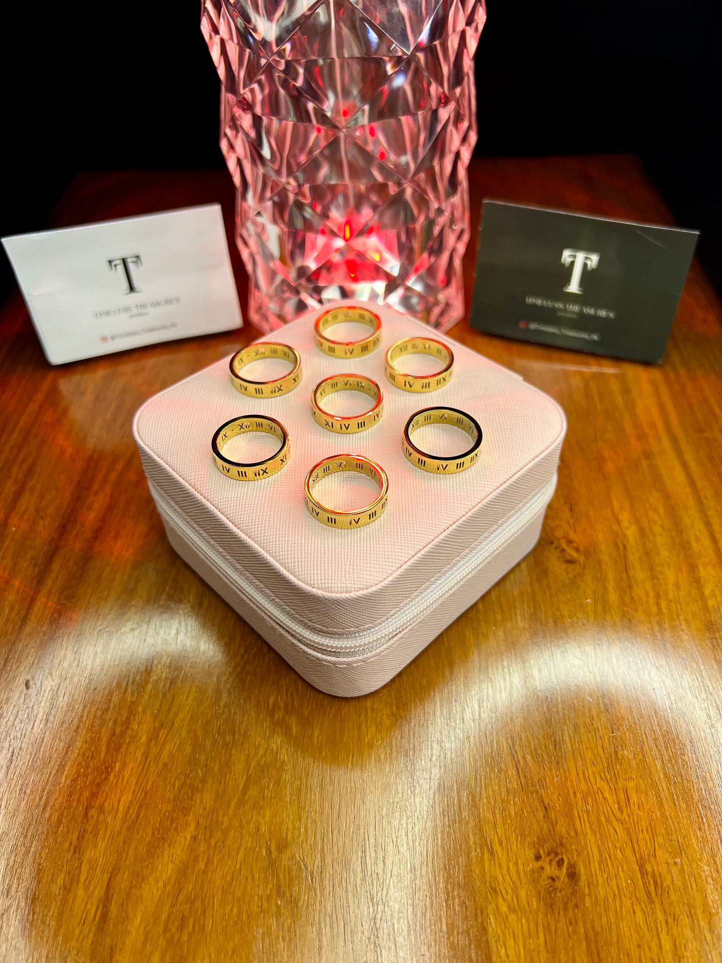 Premium Quality Stainless Steel 18k Roman Stone Ring