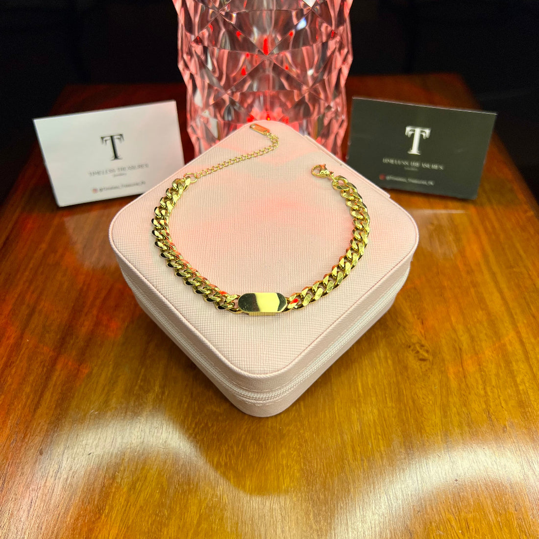 Premium Quality Stainless Steel 18k Gold Tag Bracelet