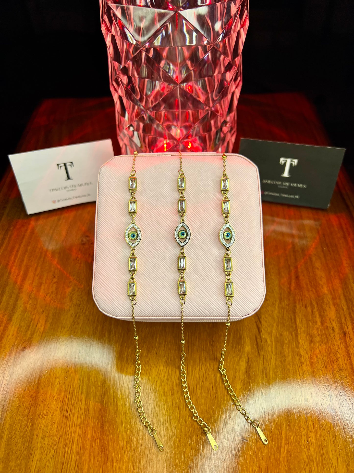 Premium Quality Stainless Steel 18k Divine Eye Stone Bracelet