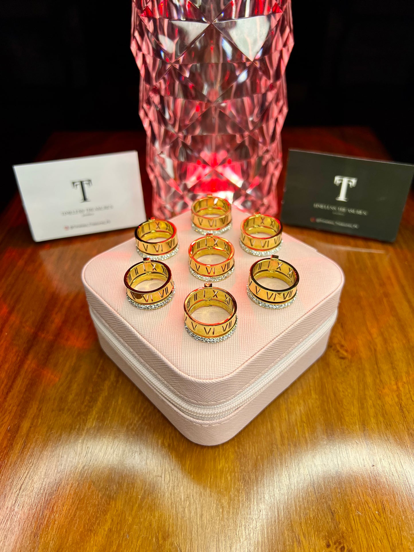 Premium Quality Stainless Steel 18k Double Layer Roman Luxury Ring