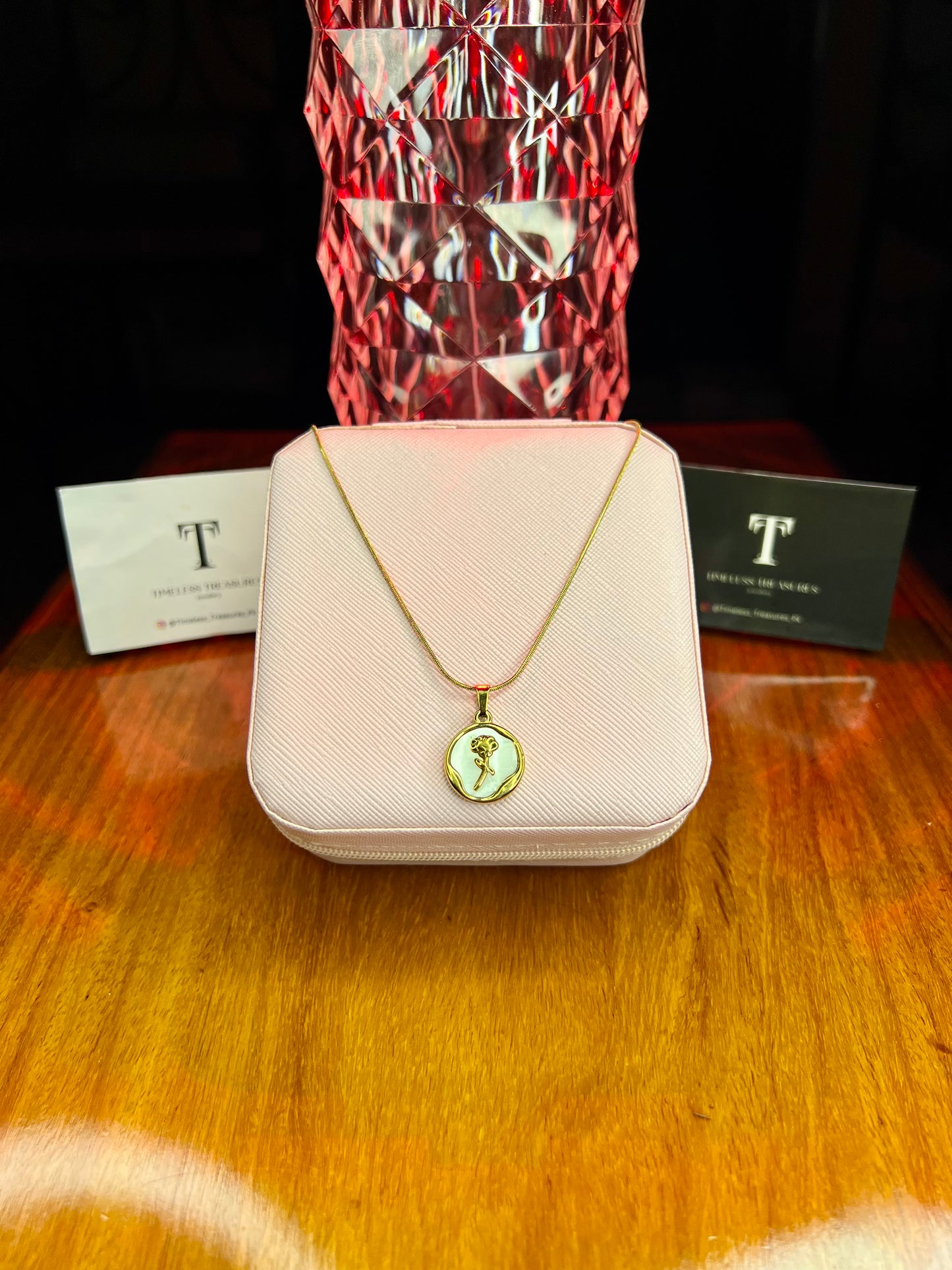 Premium Quality Stainless Steel 18k Rose Bloom Pendant