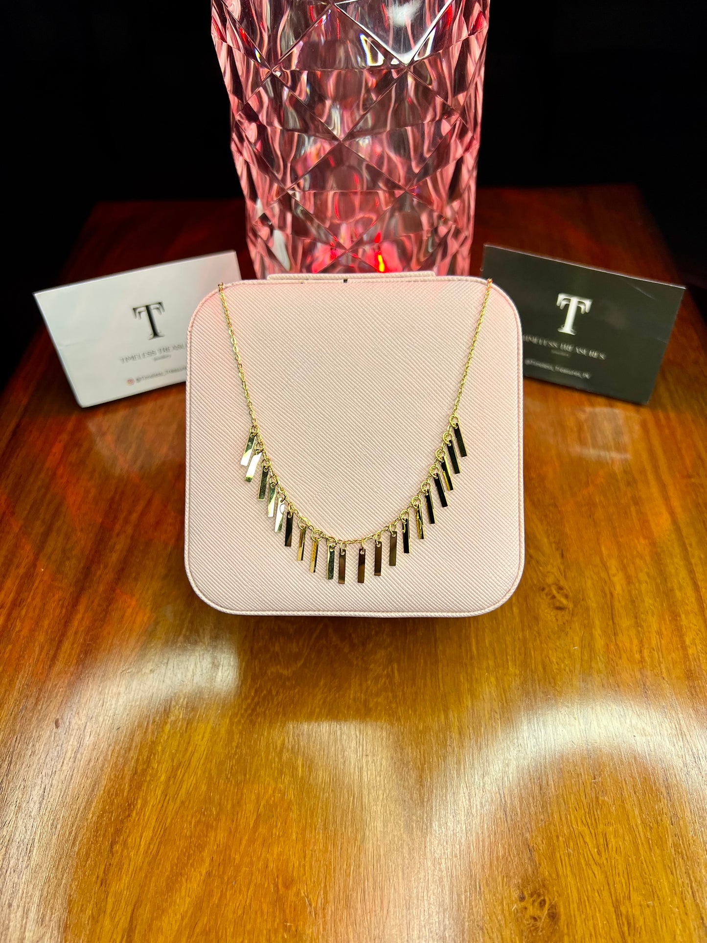 Premium Quality Stainless Steel 18k Dangle Drop Necklace