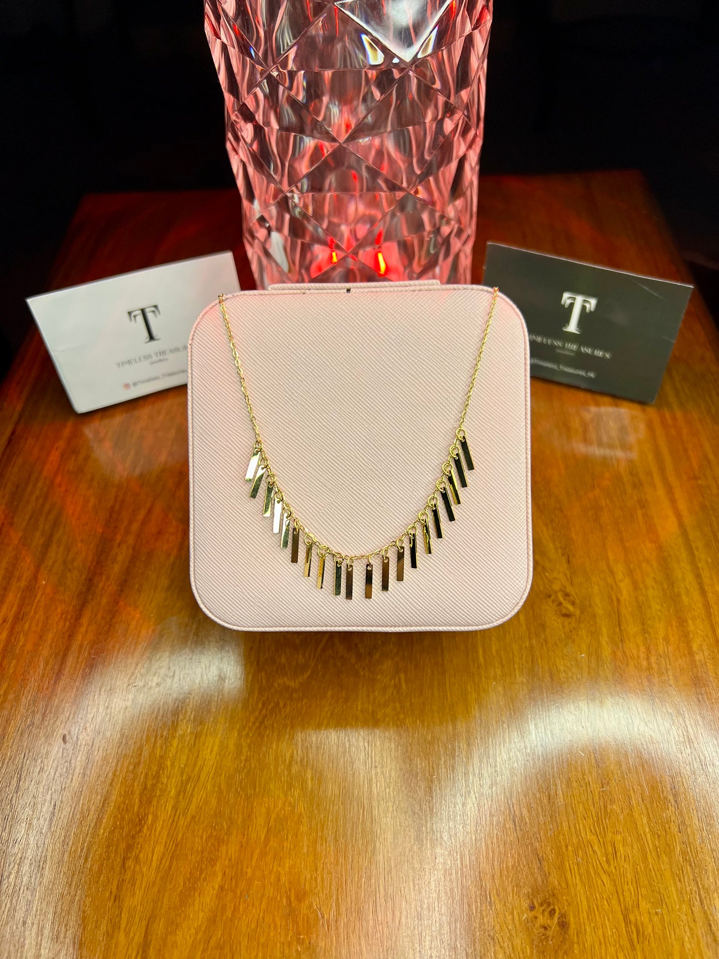 Premium Quality Stainless Steel 18k Dangle Drop Necklace