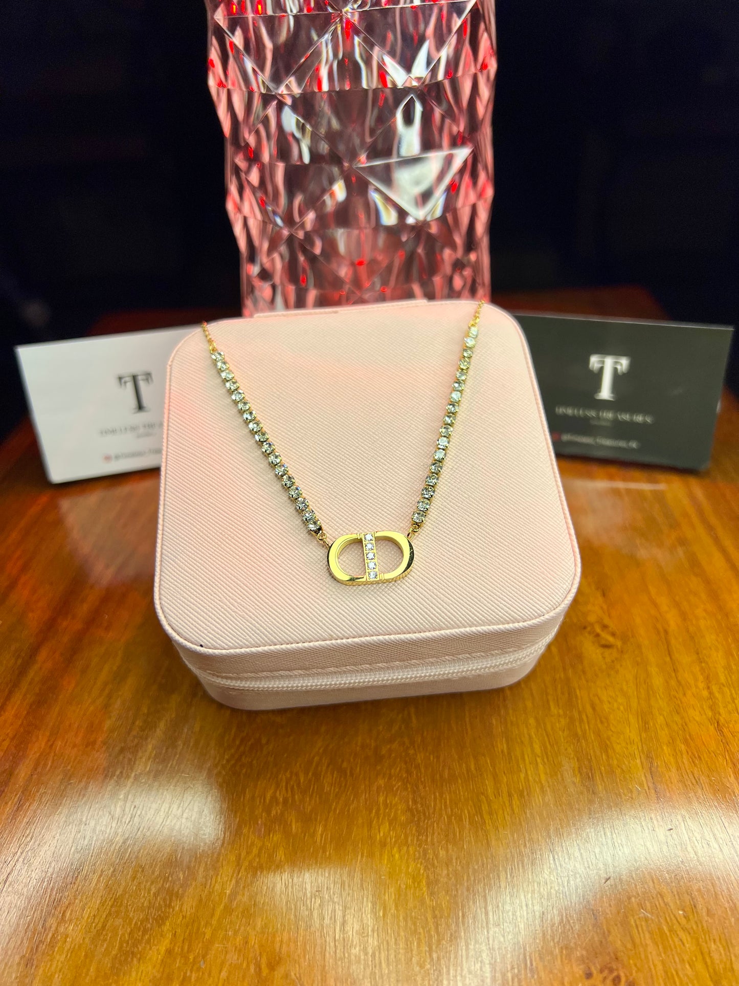 Premium Quality Stainless Steel 18k Dior Stone Necklace