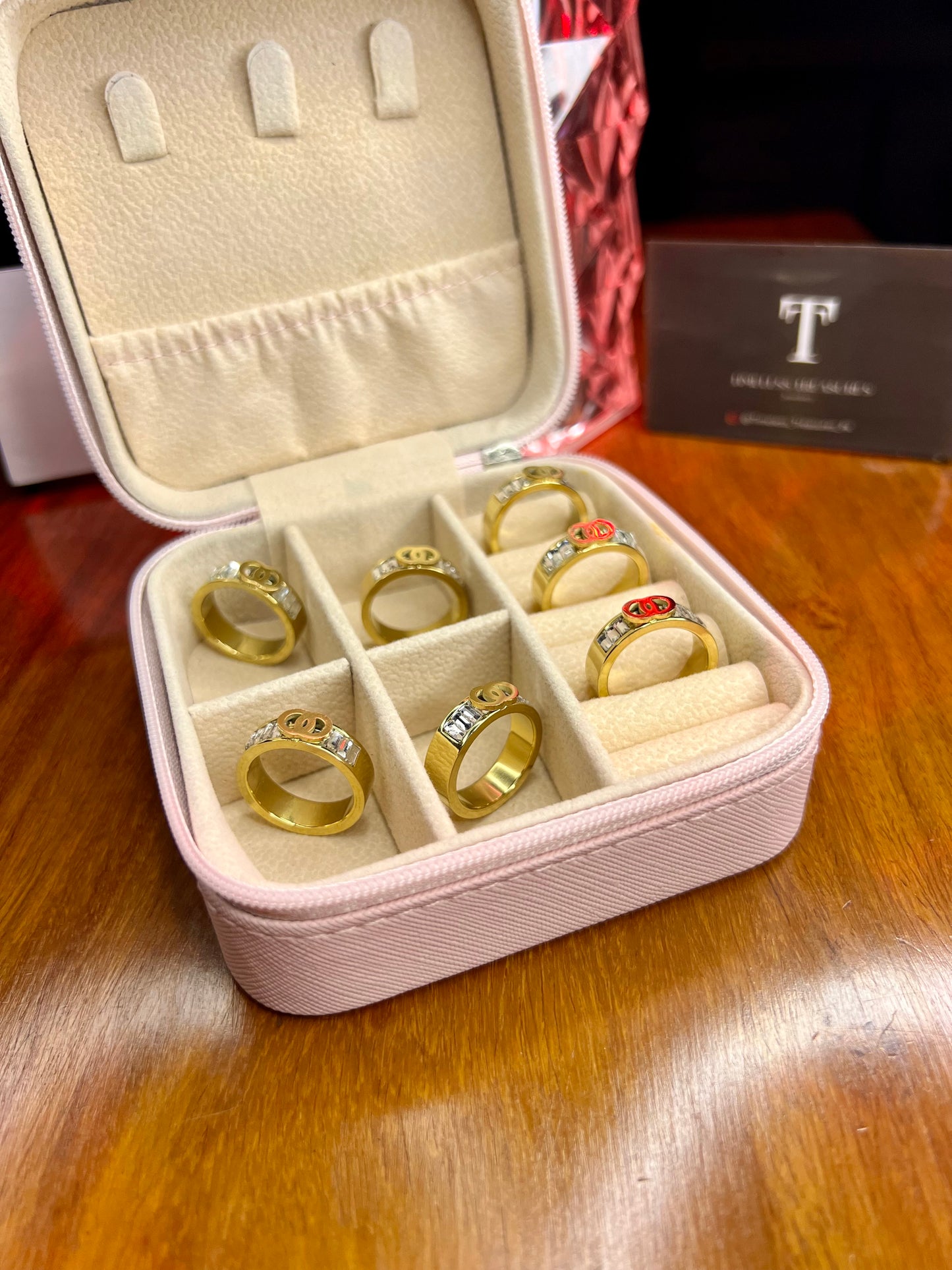Premium Quality Stainless Steel 18k Chanel Stone Ring