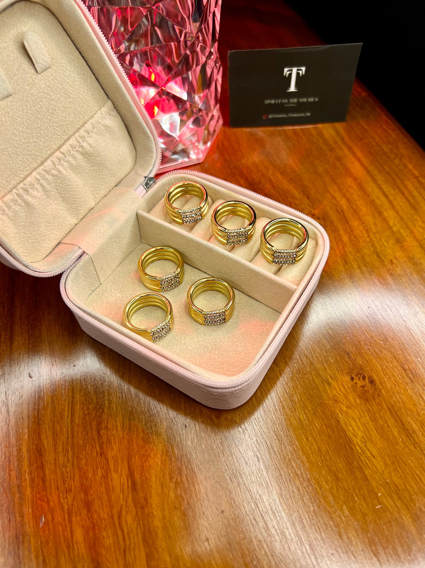 Premium Quality Stainless Steel 18k Aura Stack Gold Ring