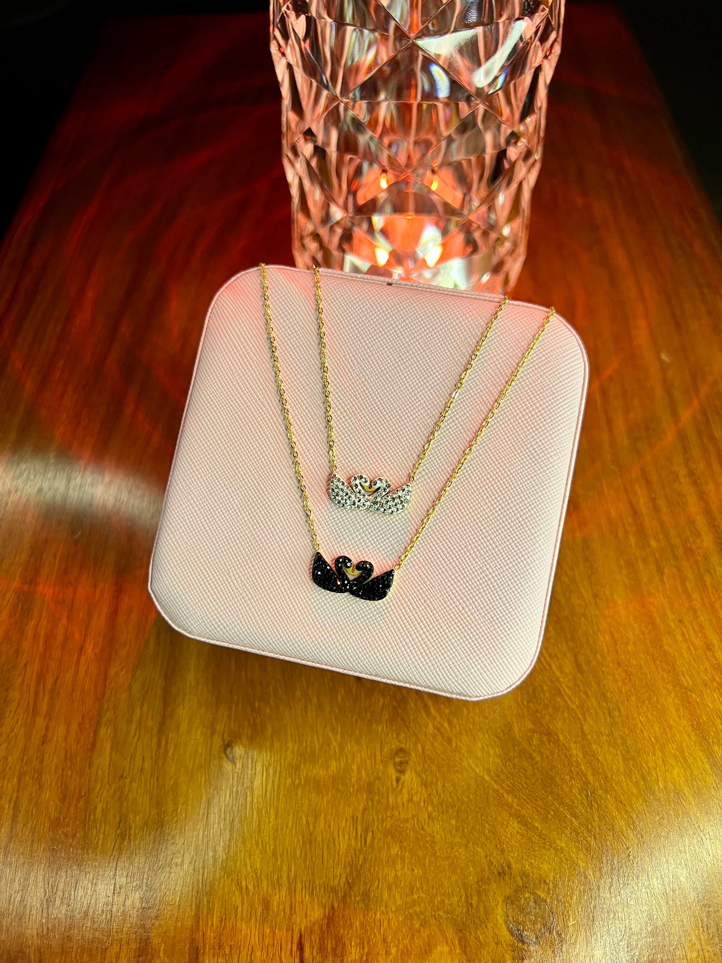 Premium Quality Stainless Steel 18k Double Swan Necklace