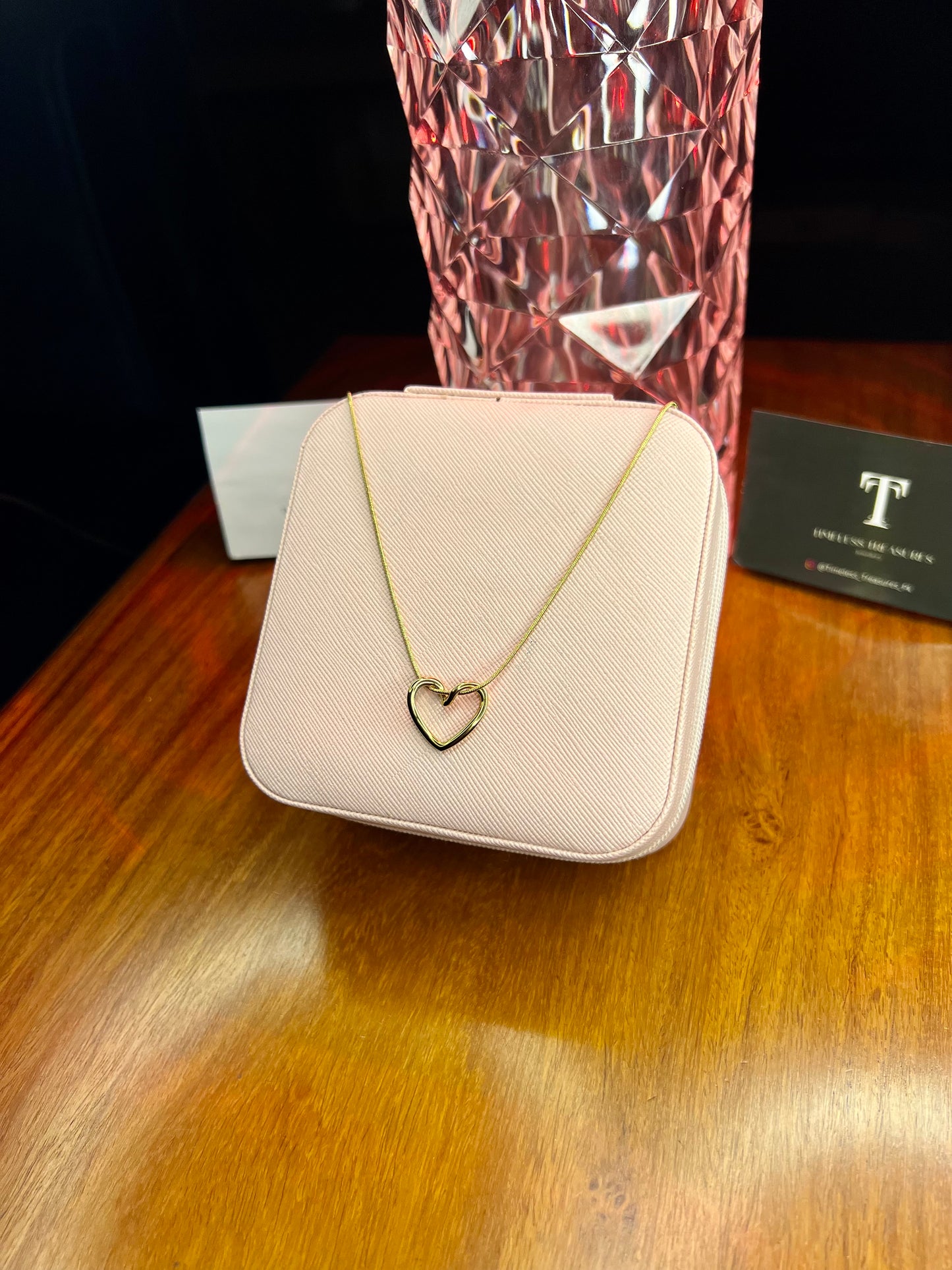Premium Quality Stainless Steel 18k Golden Heart Necklace