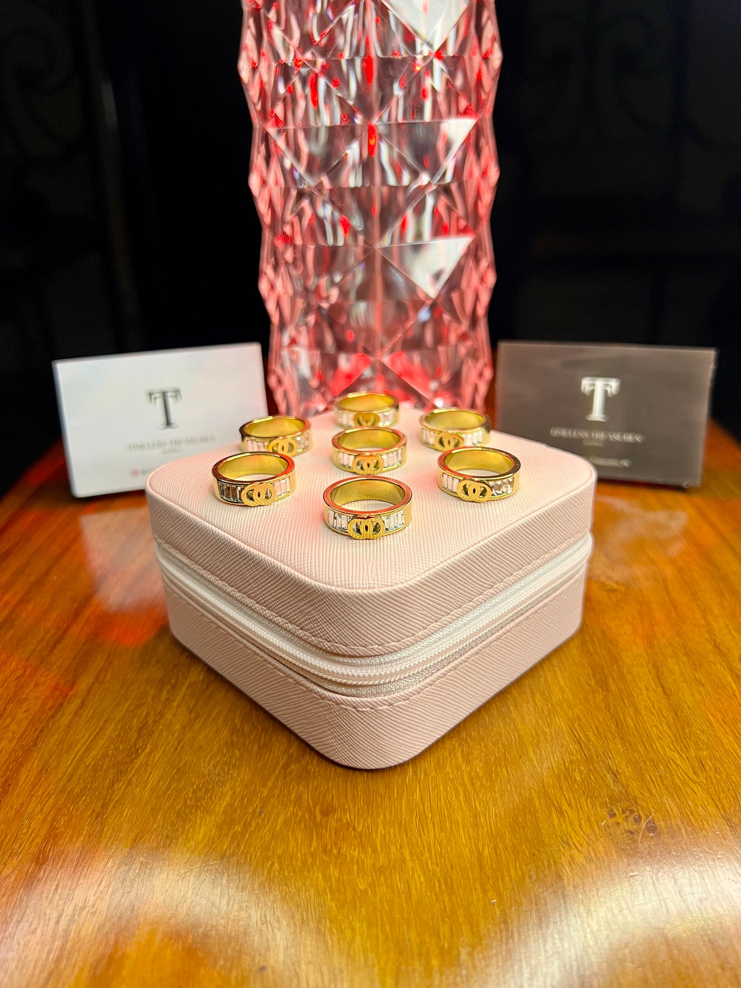 Premium Quality Stainless Steel 18k Chanel Stone Ring