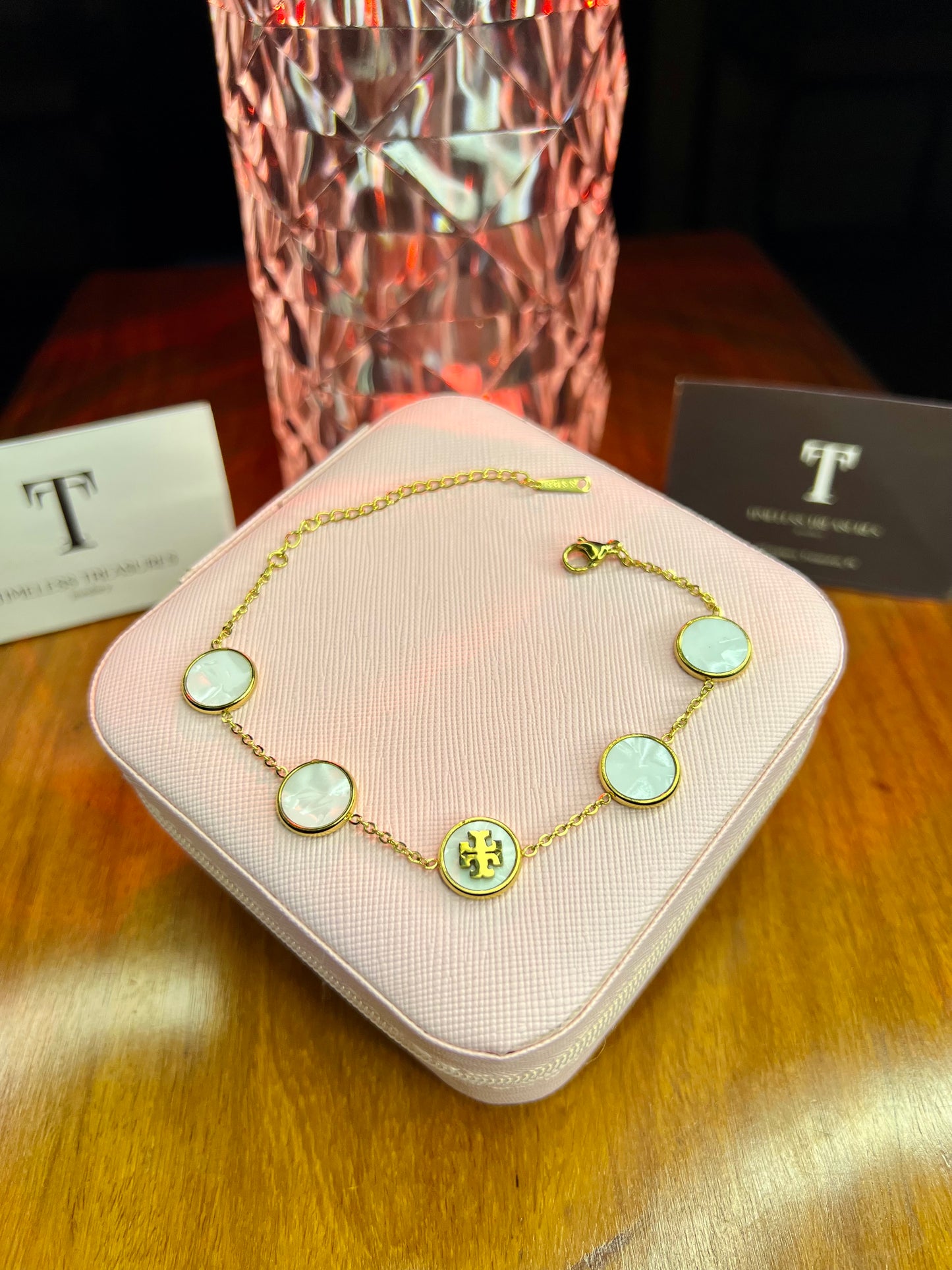 Premium Quality Stainless Steel 18k 5 Motifs Tory Burch Bracelet