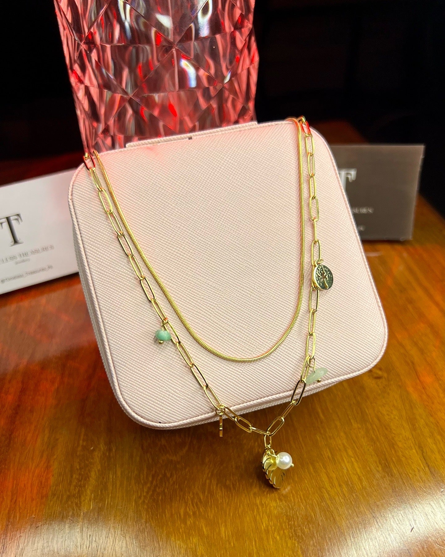 Premium Quality Stainless Steel 18k Double Chain Luxury Necklace