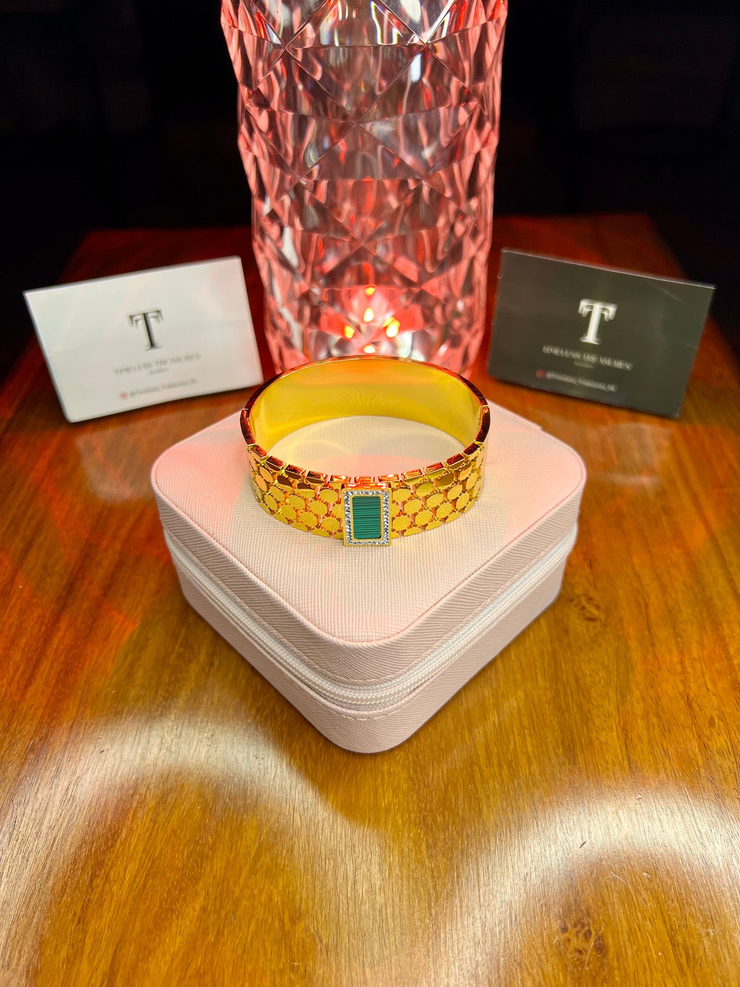 Premium Quality Stainless Steel 18k Green Tag Luxury Handcuff