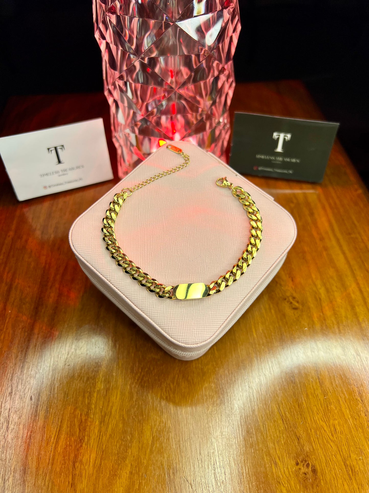 Premium Quality Stainless Steel 18k Gold Tag Bracelet