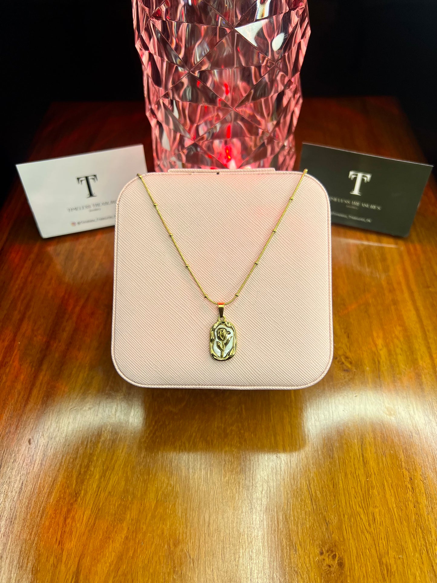 Premium Quality Stainless Steel 18k Gold Flower Luxury Necklace