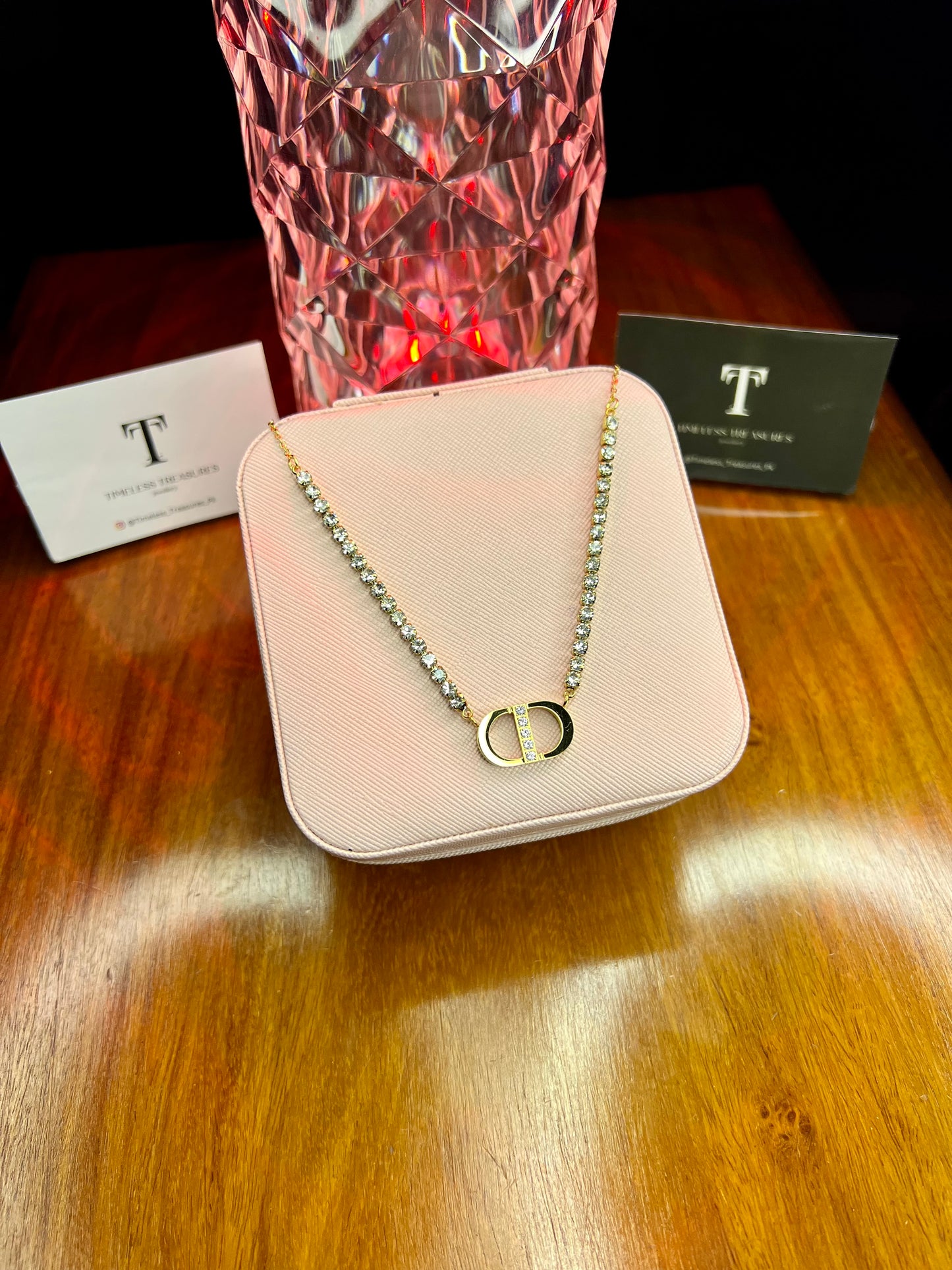 Premium Quality Stainless Steel 18k Dior Stone Necklace