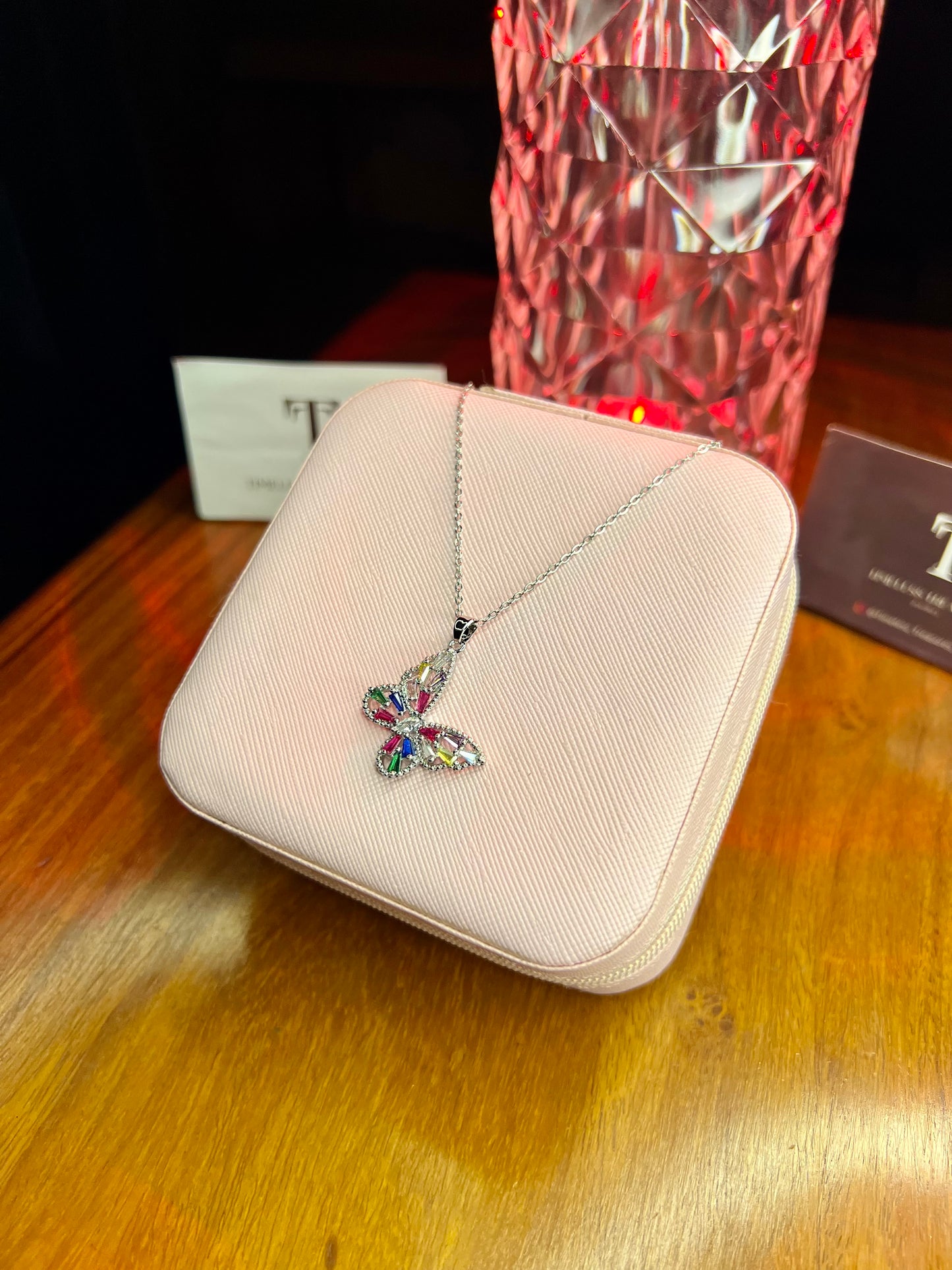Premium Quality Multi Stone Butterfly Necklace