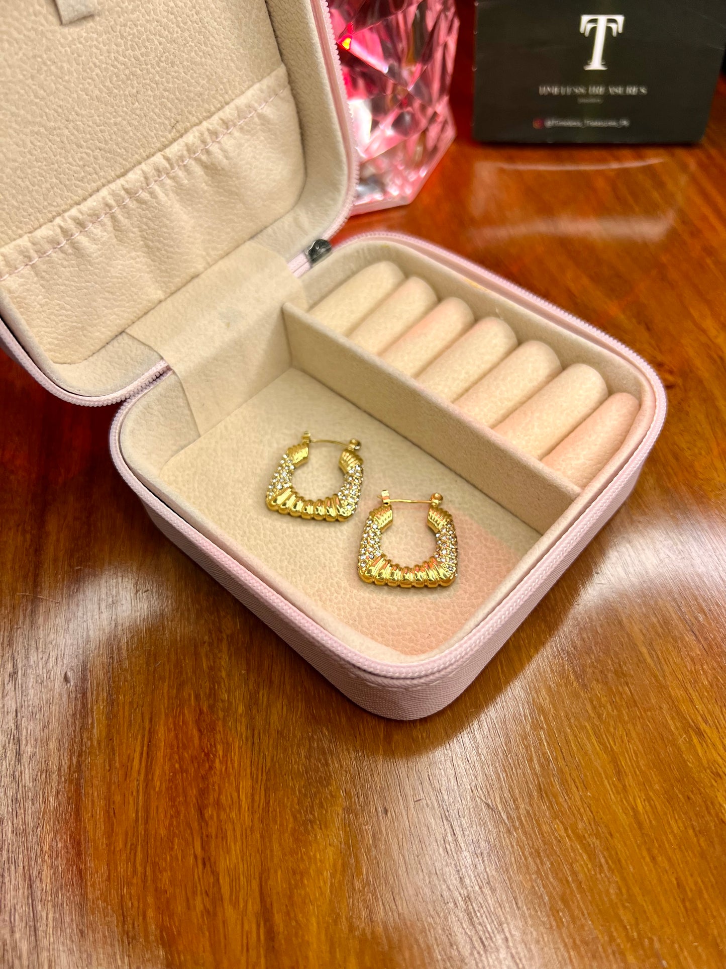 Premium Quality Stainless Steel 18k Luxury Stone Zircon Earrings