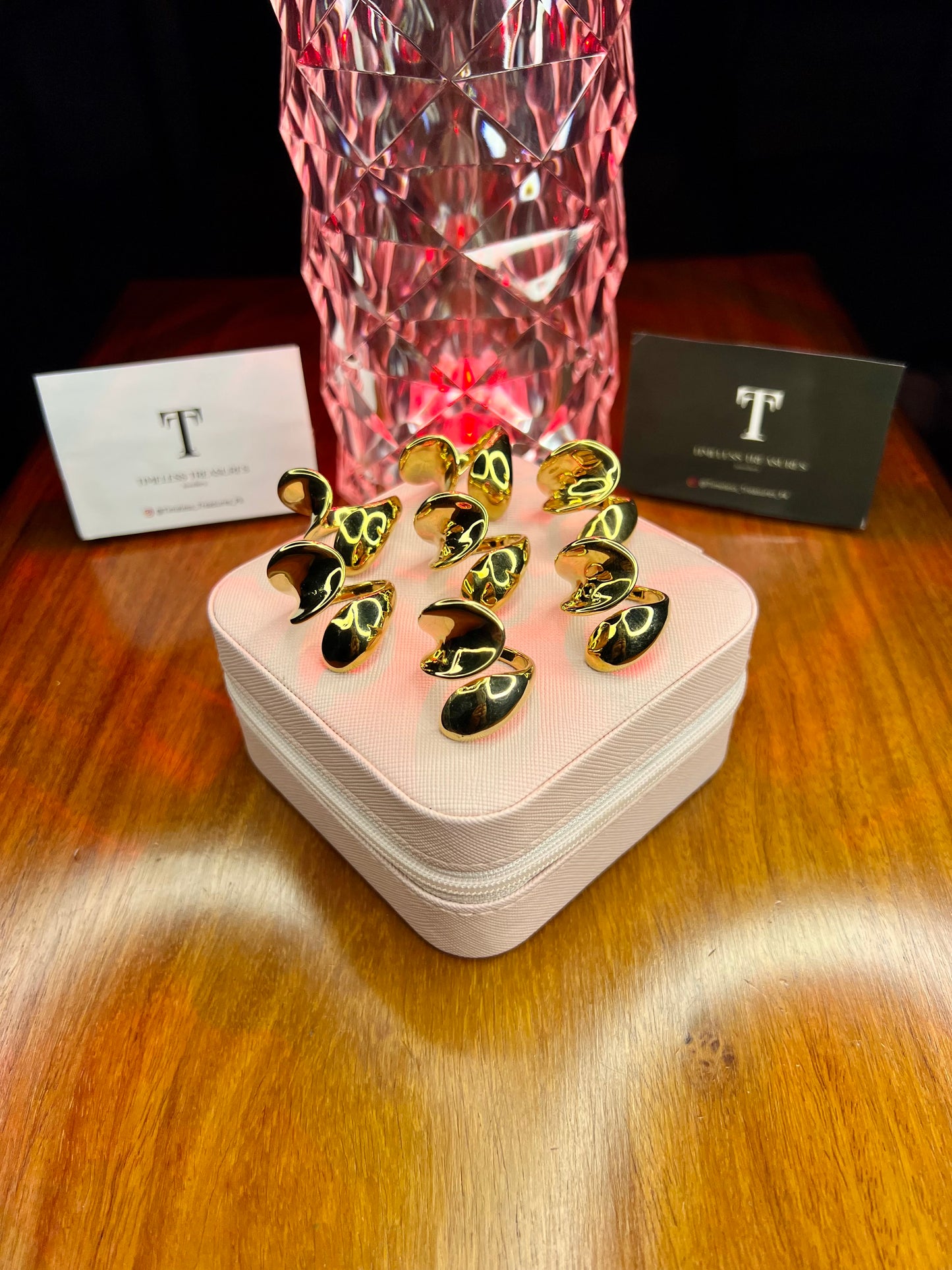 Premium Quality Stainless Steel 18k Curvy Gold Ring