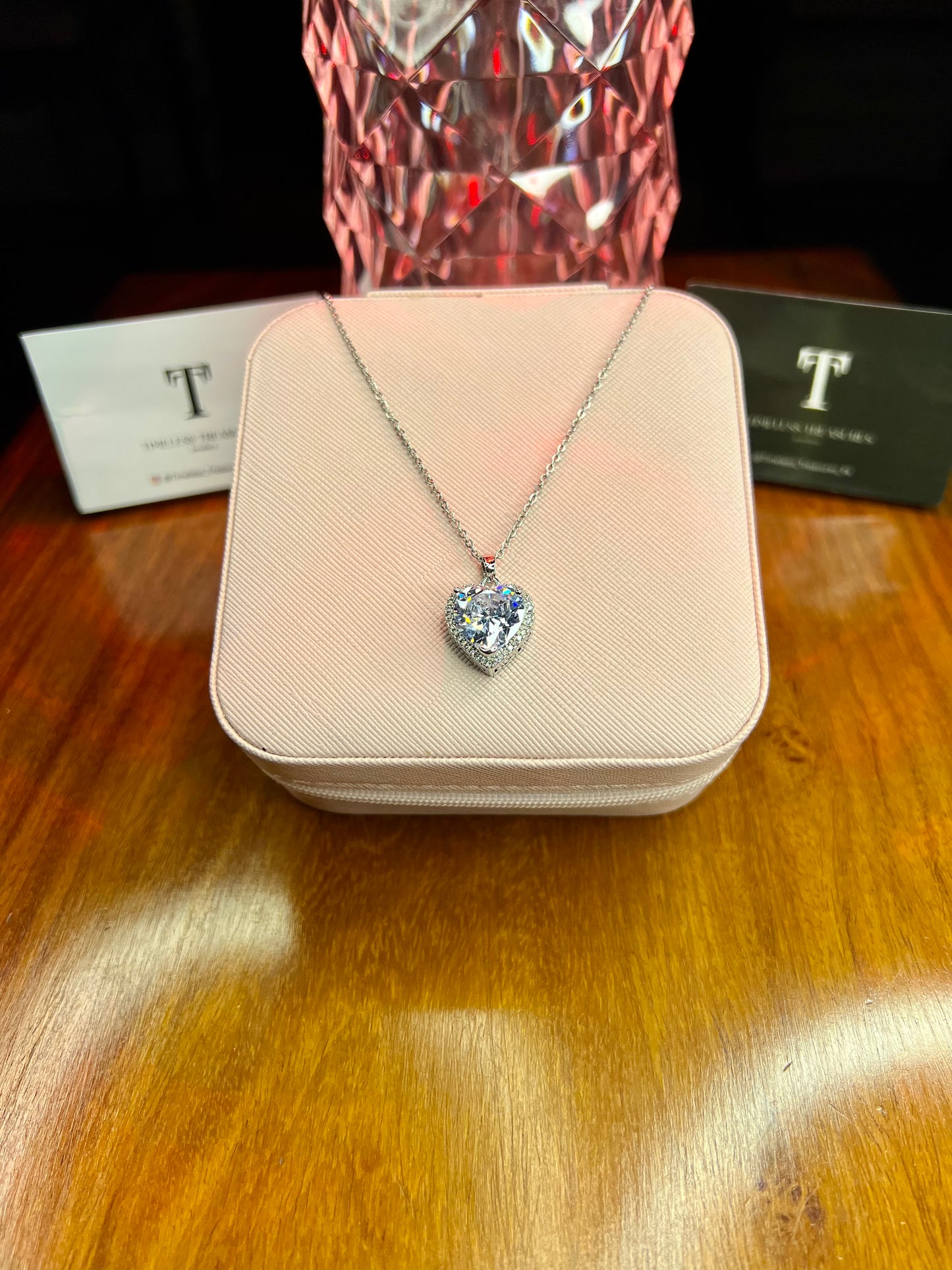 Premium Quality Stainless Steel 18k Diamond Cut Heart Necklace