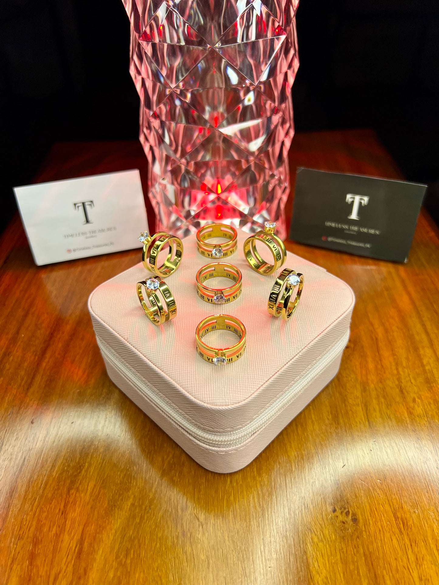 Premium Quality Stainless Steel 18k Stone Roman Ring