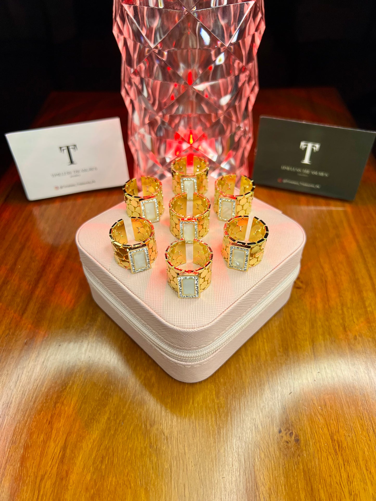 Premium Quality Stainless Steel 18k White Enamel Hexagon Ring