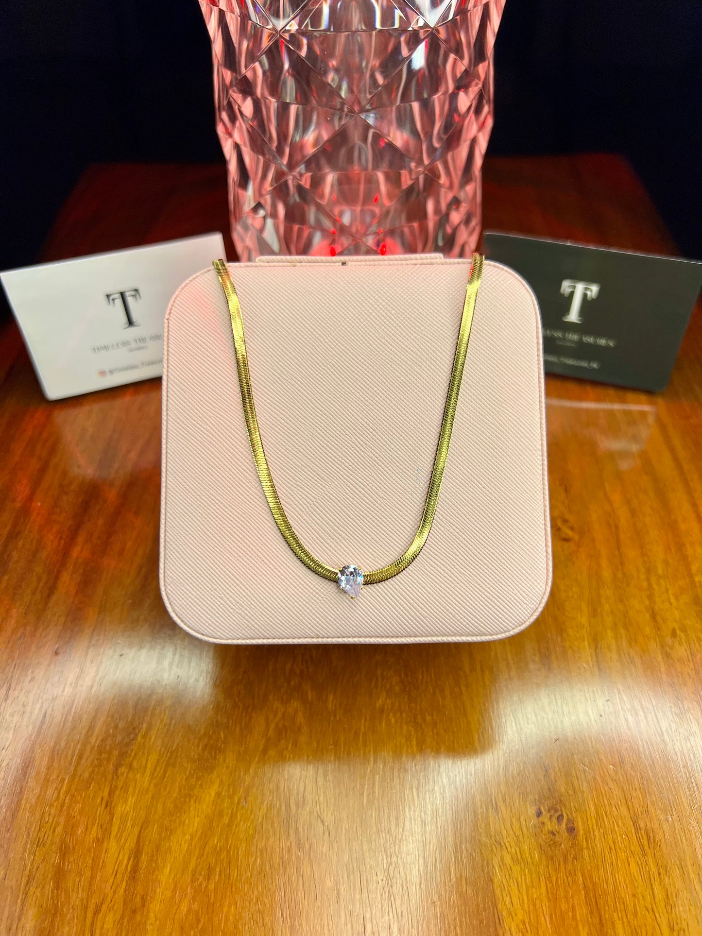 Premium Quality Stainless Steel 18k Snake Chain Diamond Cut Necklace