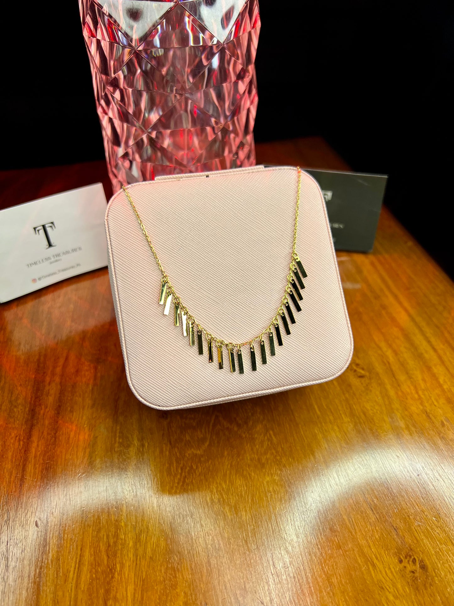 Premium Quality Stainless Steel 18k Dangle Drop Necklace