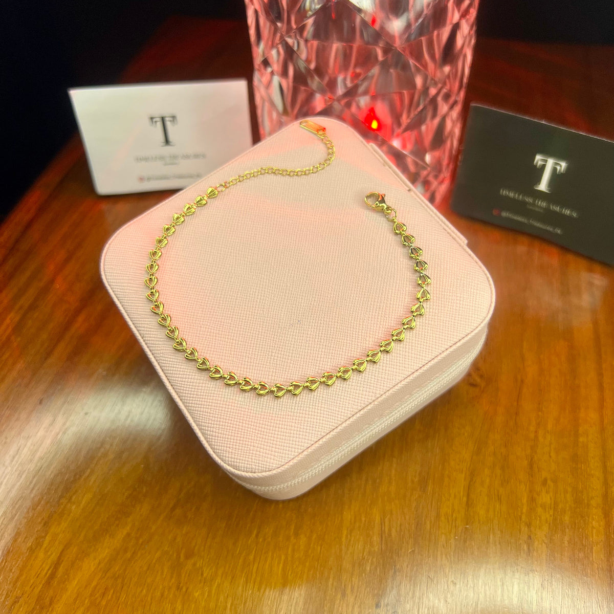 Premium Quality Stainless Steel 18k Leaf Chain Anklet