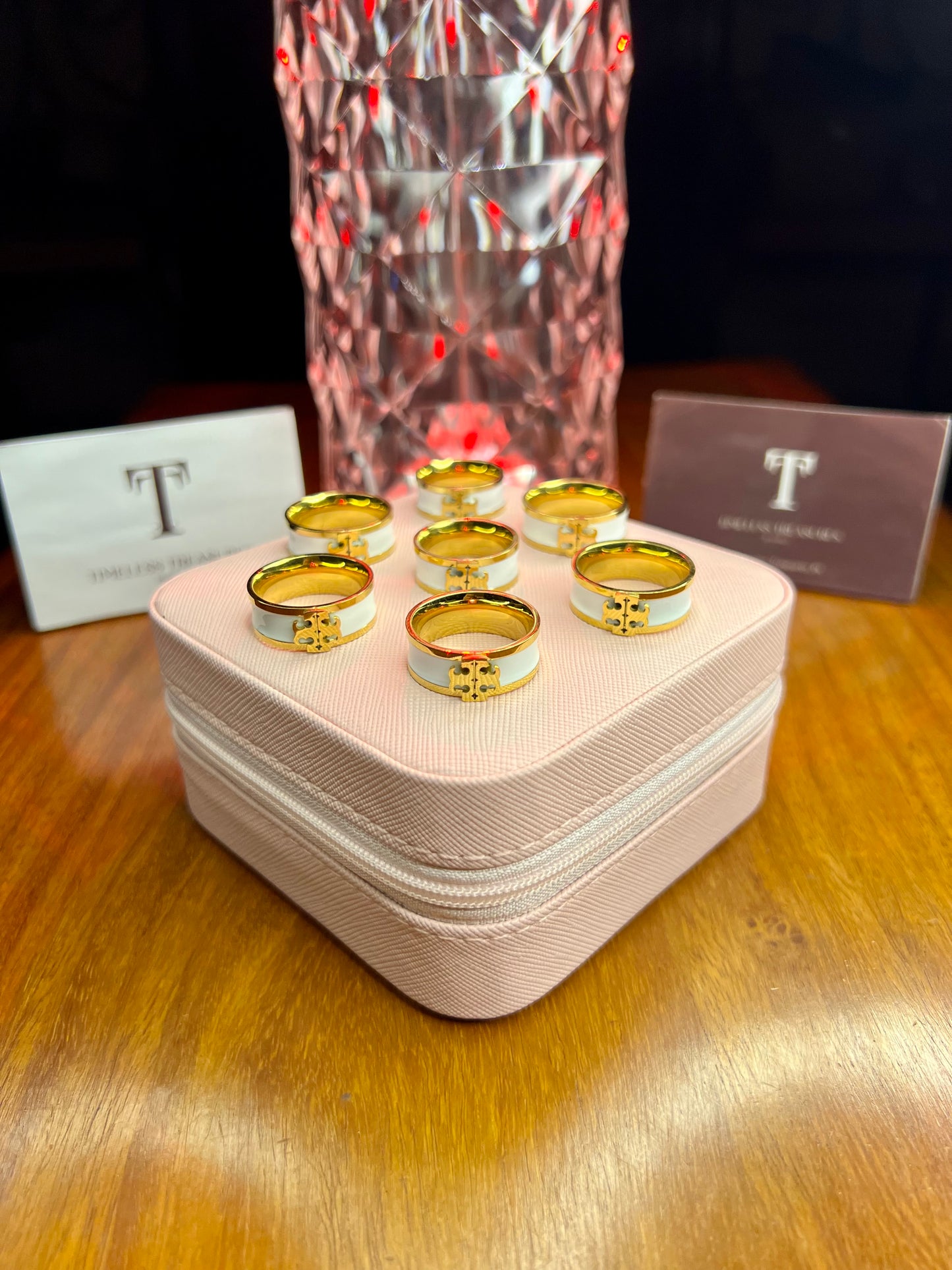 Premium Quality Stainless Steel 18k Tory White Luxury Ring