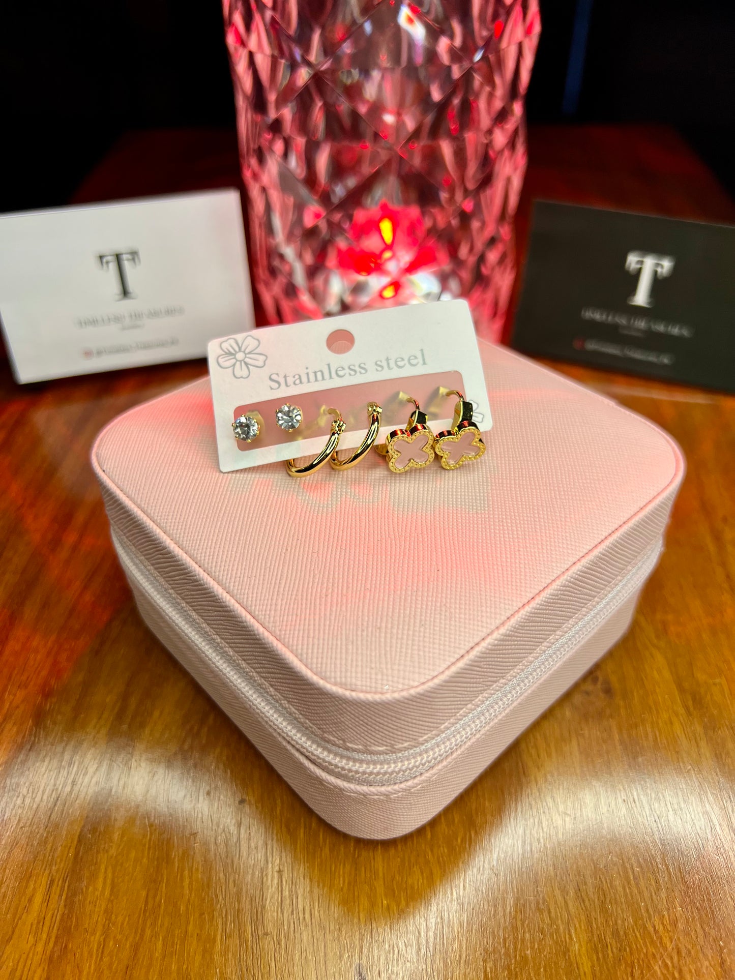 Premium Quality Stainless Steel 18k Set of 3 Earrings