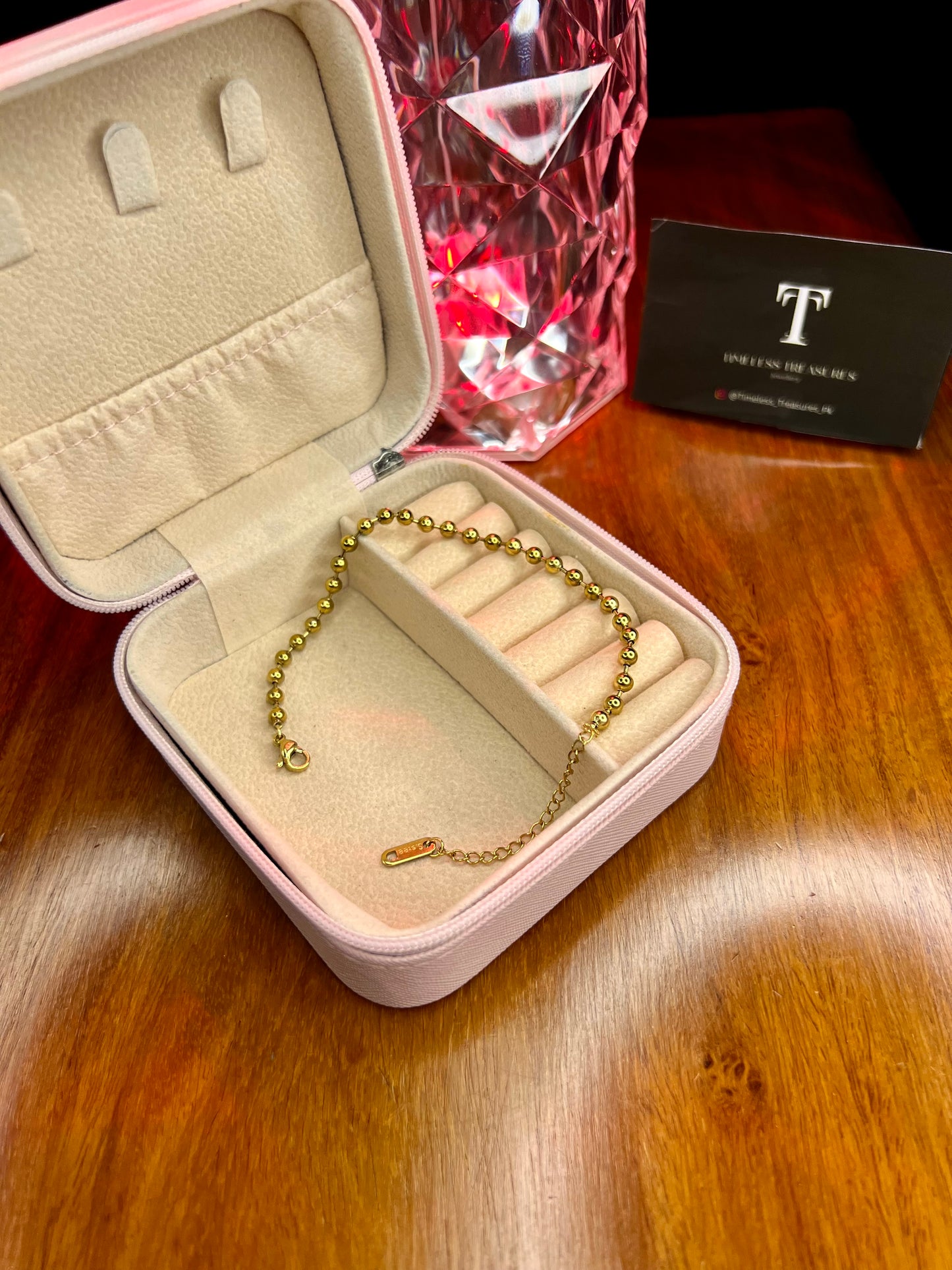 Premium Quality Stainless Steel 18k Ball Bracelet