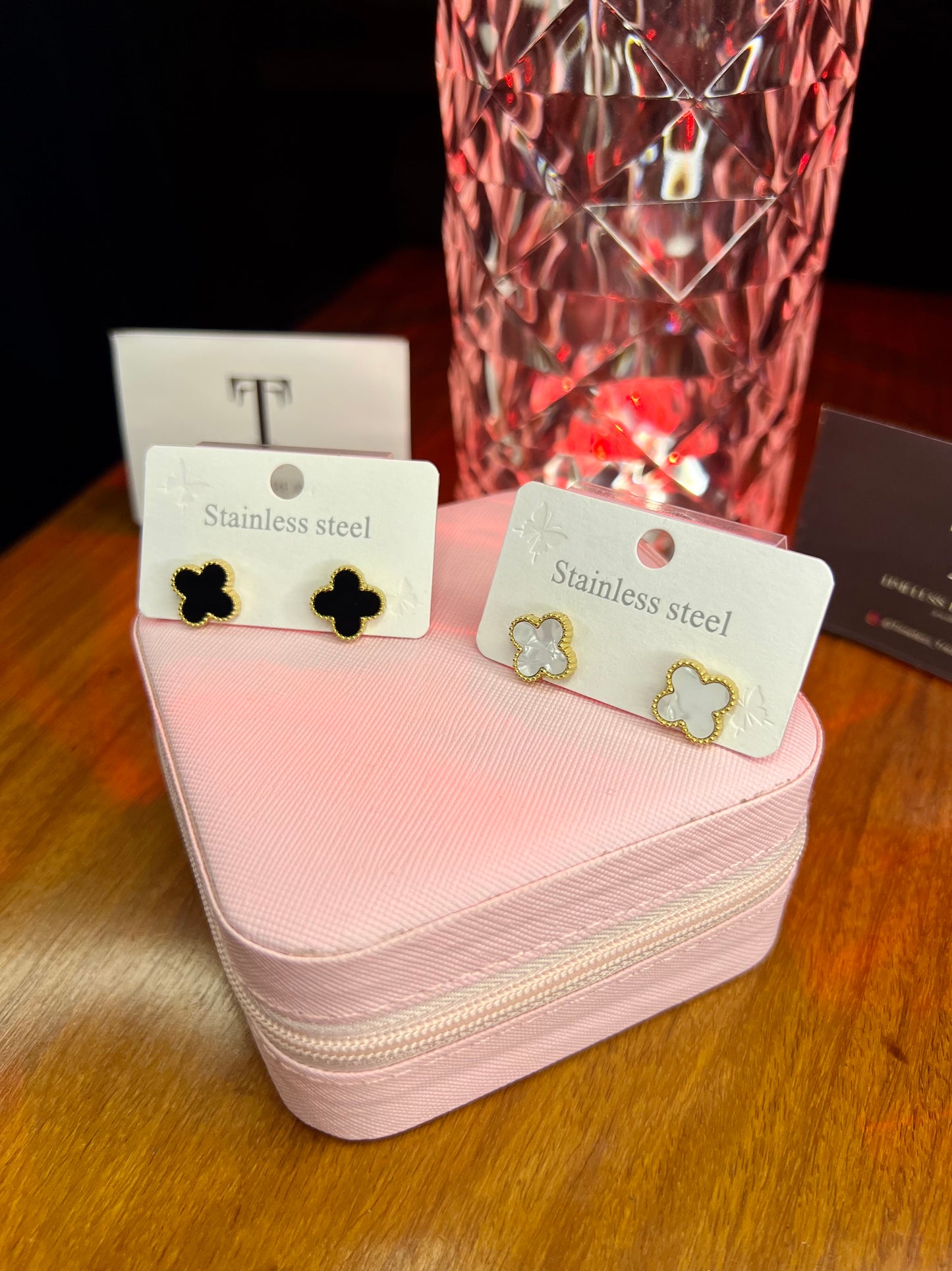 Premium Quality Stainless Steel 18k Clover Studs