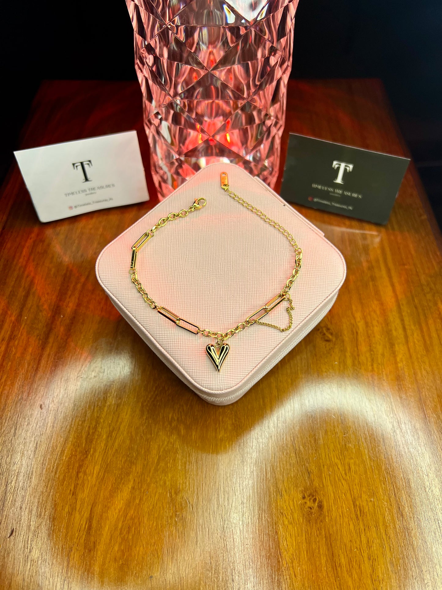 Premium Quality Stainless Steel 18k Golden Heart Bracelet