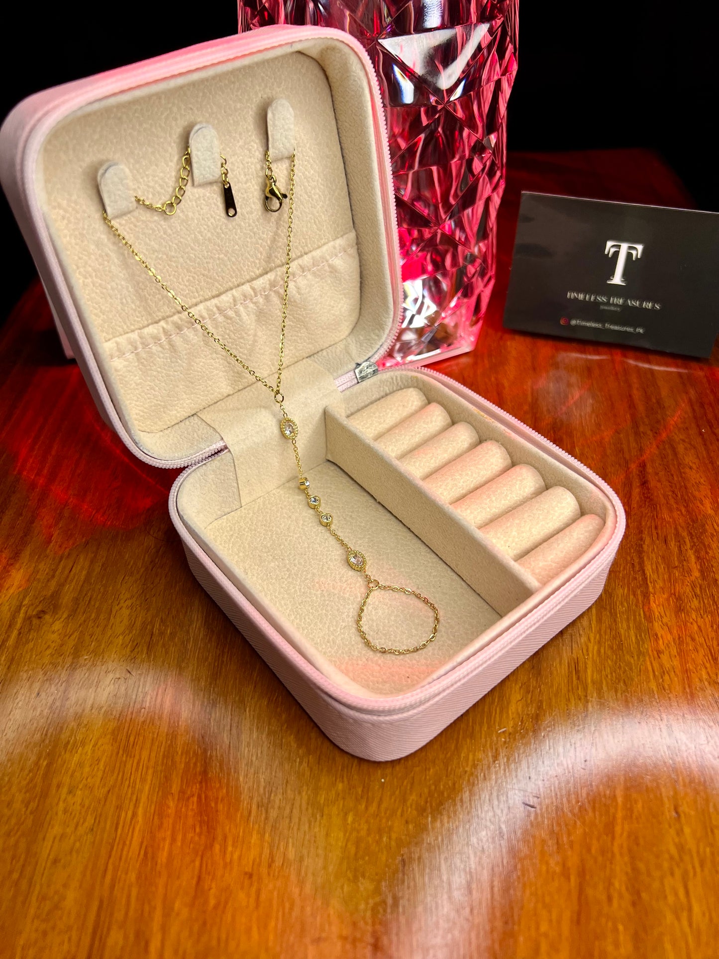 Premium Quality Stainless Steel 18k Moon Stone Handchain