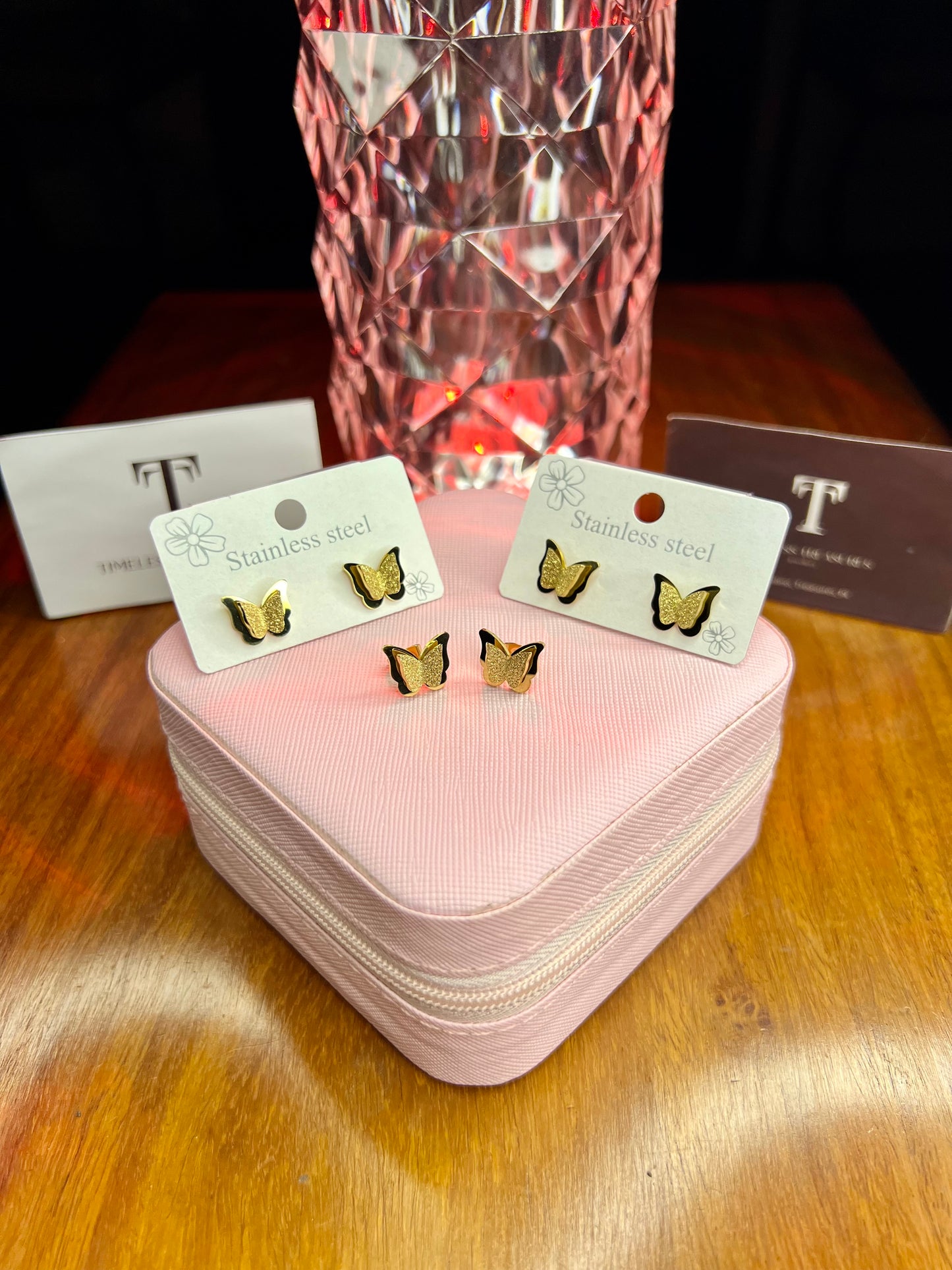 Premium Quality Stainless Steel 18k Butterfly EarStuds