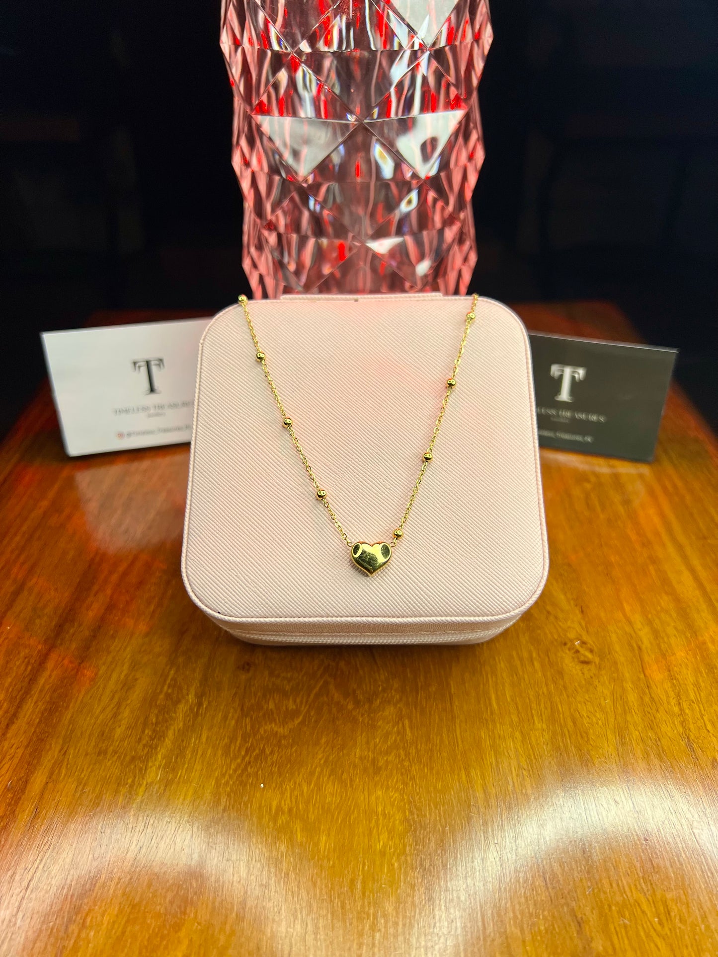 Premium Quality Stainless Steel 18k Golden filled Heart Necklace