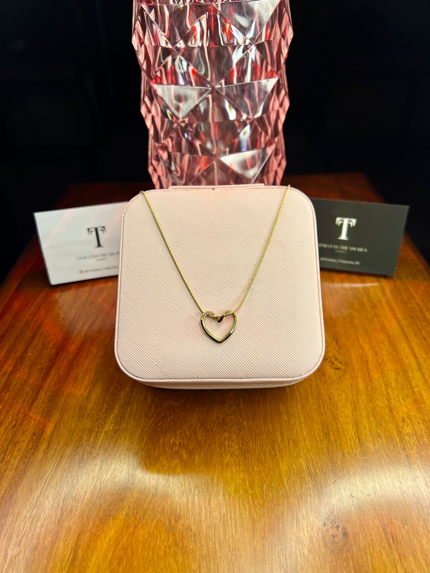 Premium Quality Stainless Steel 18k Golden Heart Necklace