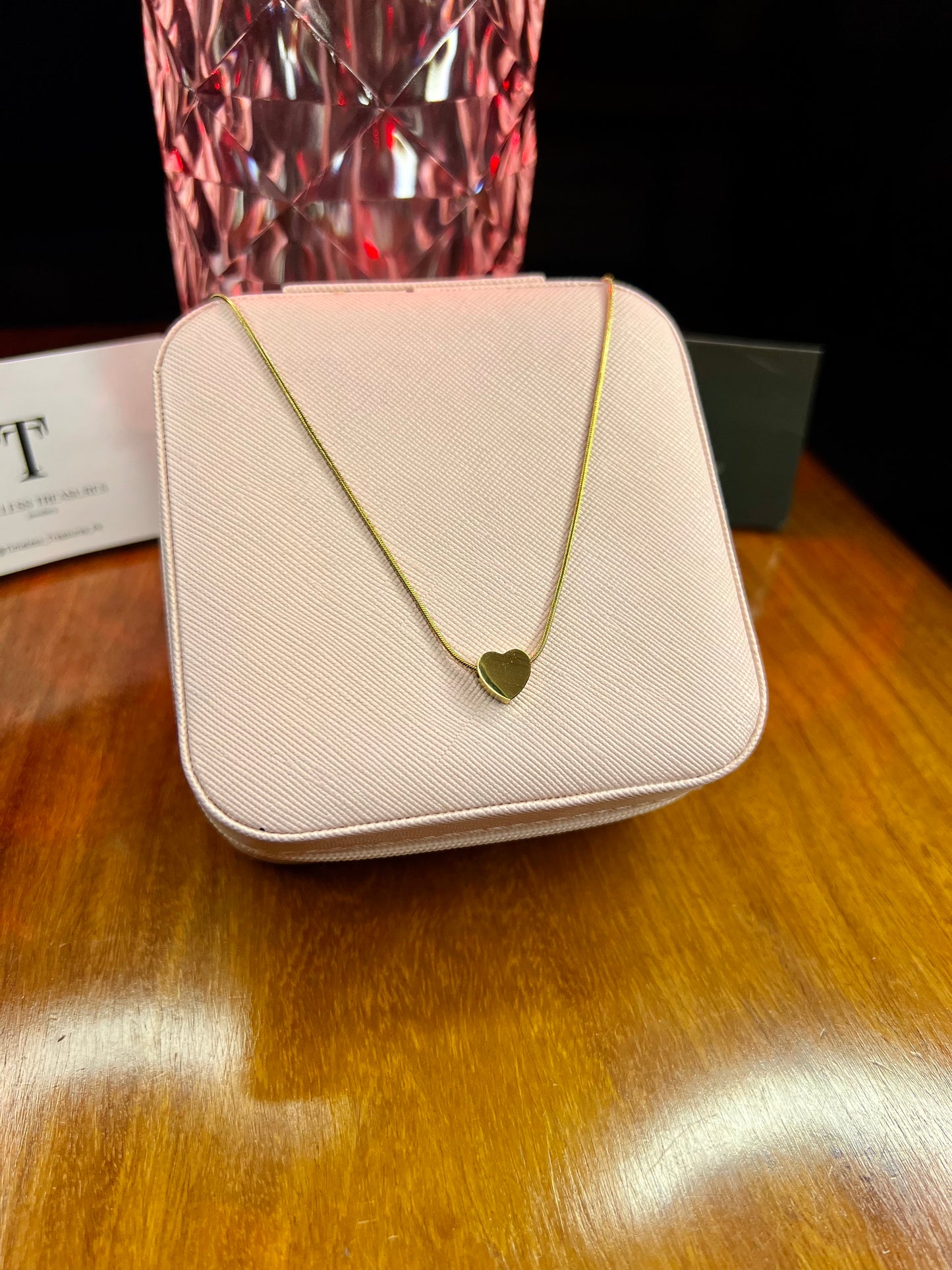 Premium Quality Stainless Steel 18k Golden Heart Necklace