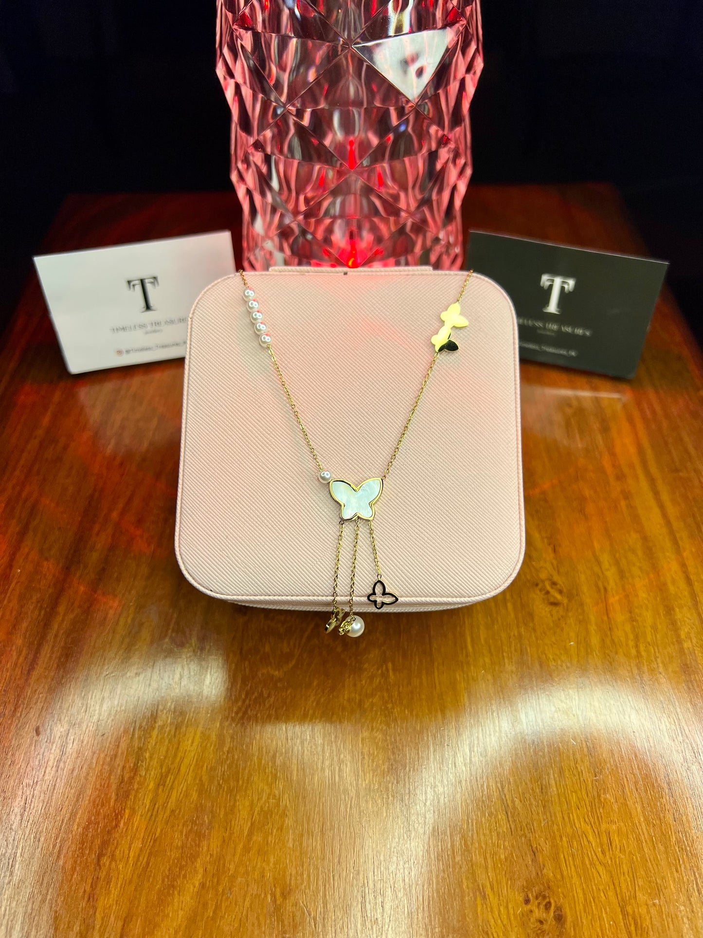 Premium Quality Stainless Steel 18k Butterfly Drop Necklace
