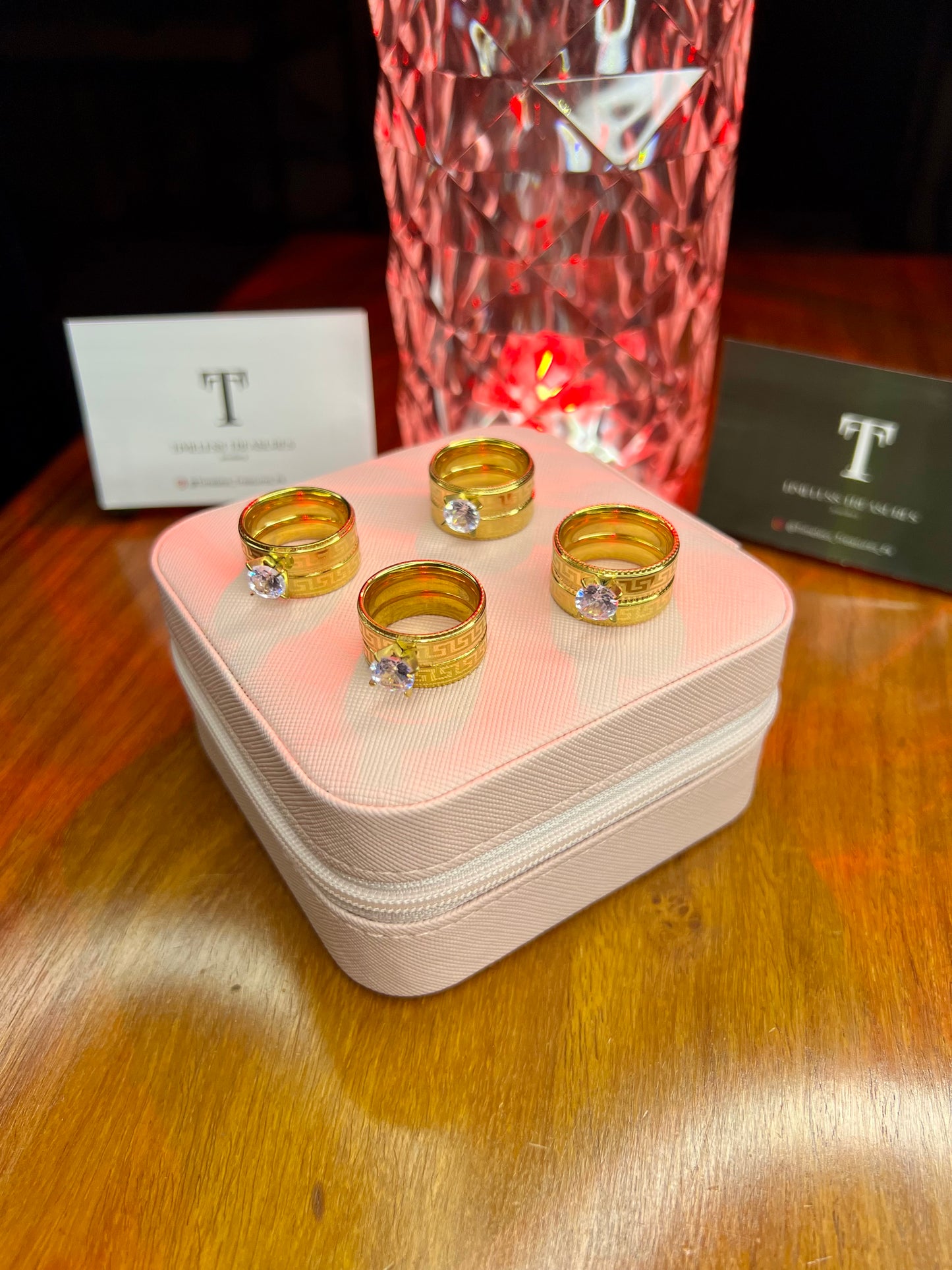 Premium Quality Stainless Steel 18k Versace Double Ring