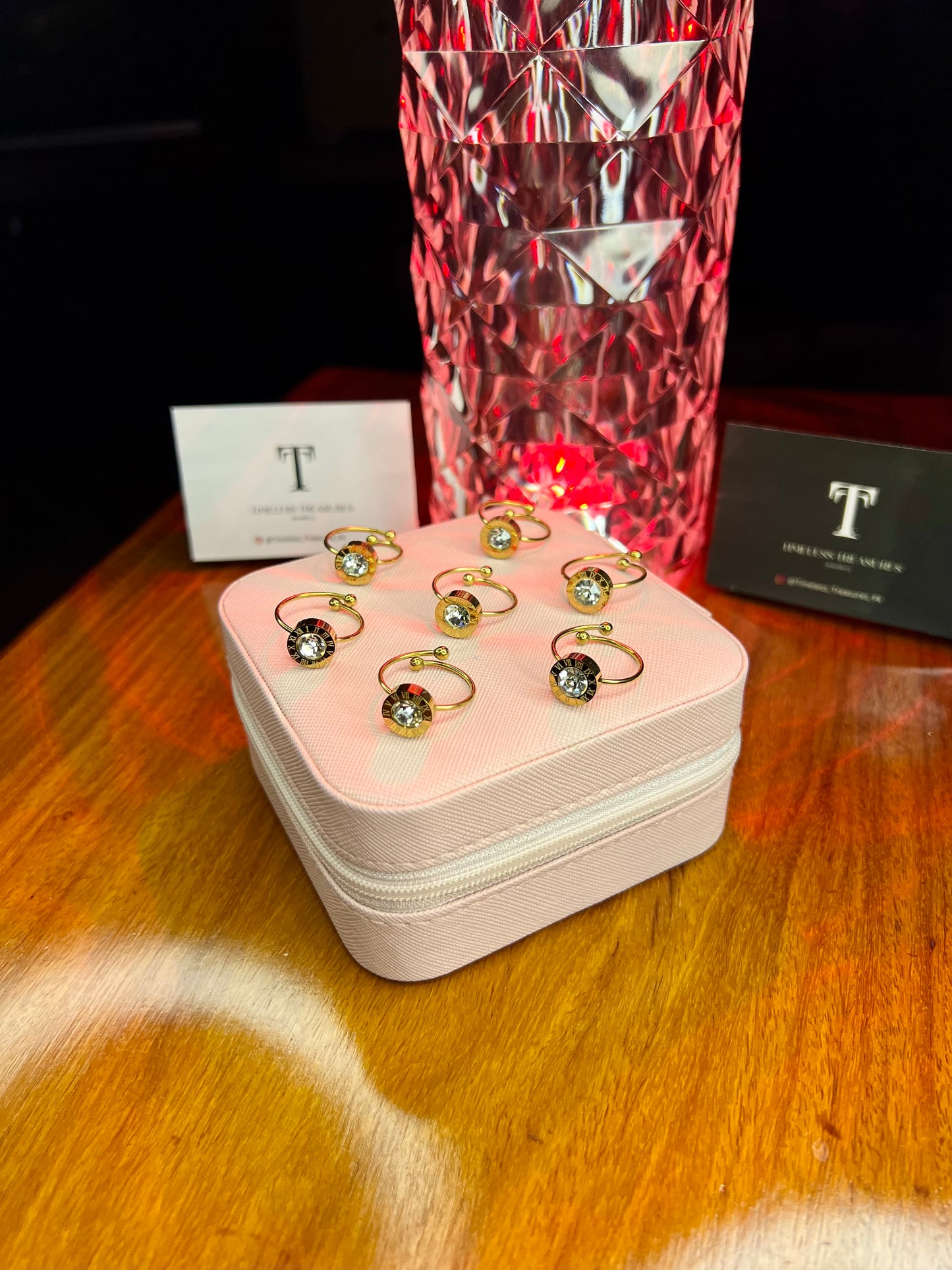 Premium Quality Stainless Steel 18k Roman Stone Ring