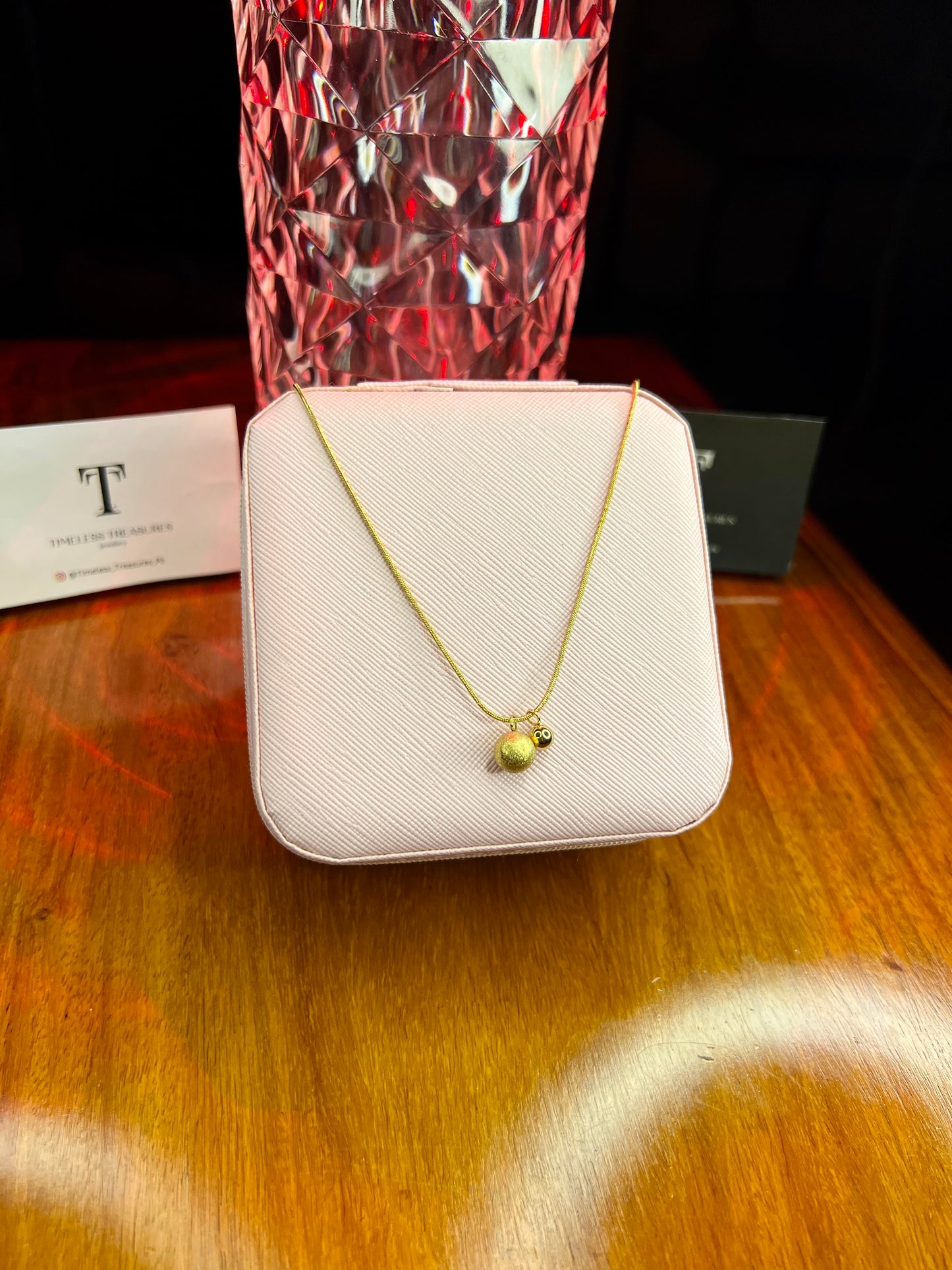 Premium Quality Stainless Steel 18k Duo Ball Necklace