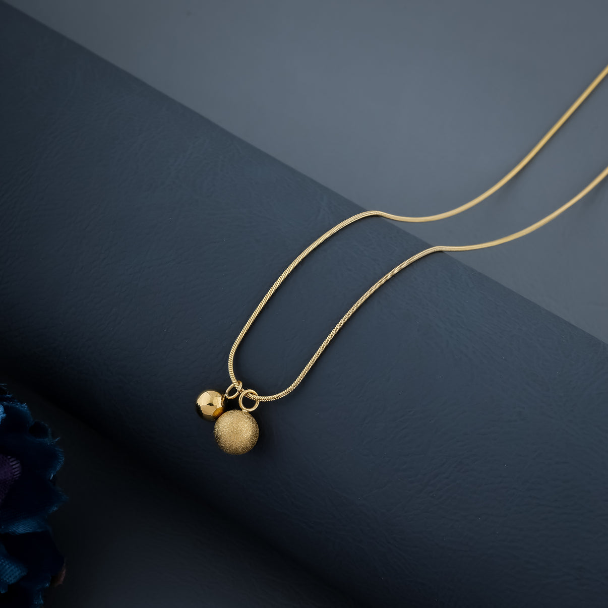 Premium Quality Stainless Steel 18k Shimmered Ball Gold Necklace